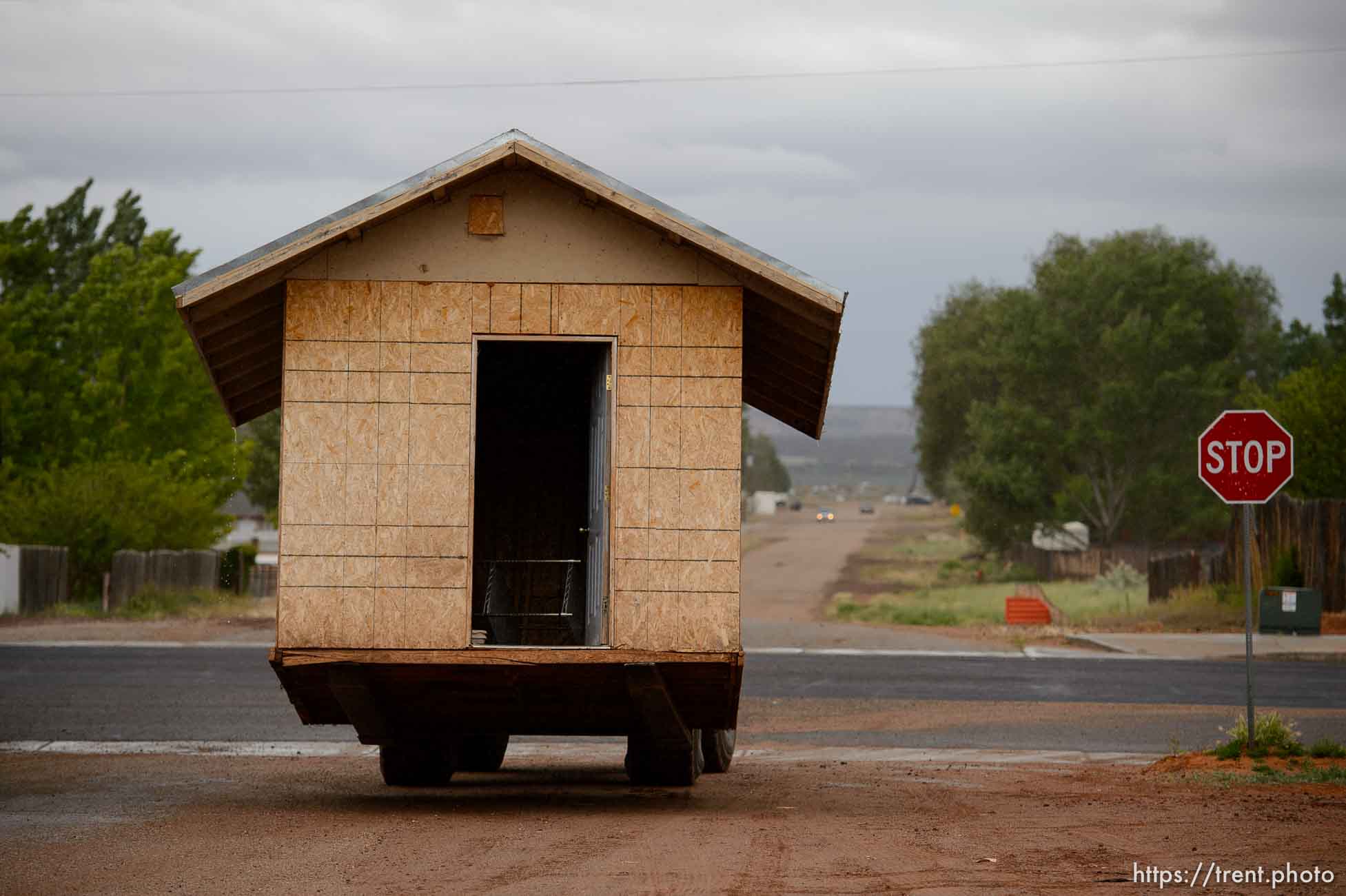 Trent Nelson  |  The Salt Lake Tribune
An FLDS man removes a shed from a property in Colorado City, AZ, Tuesday May 9, 2017, as the locks are changed by the UEP Trust on the home next door.