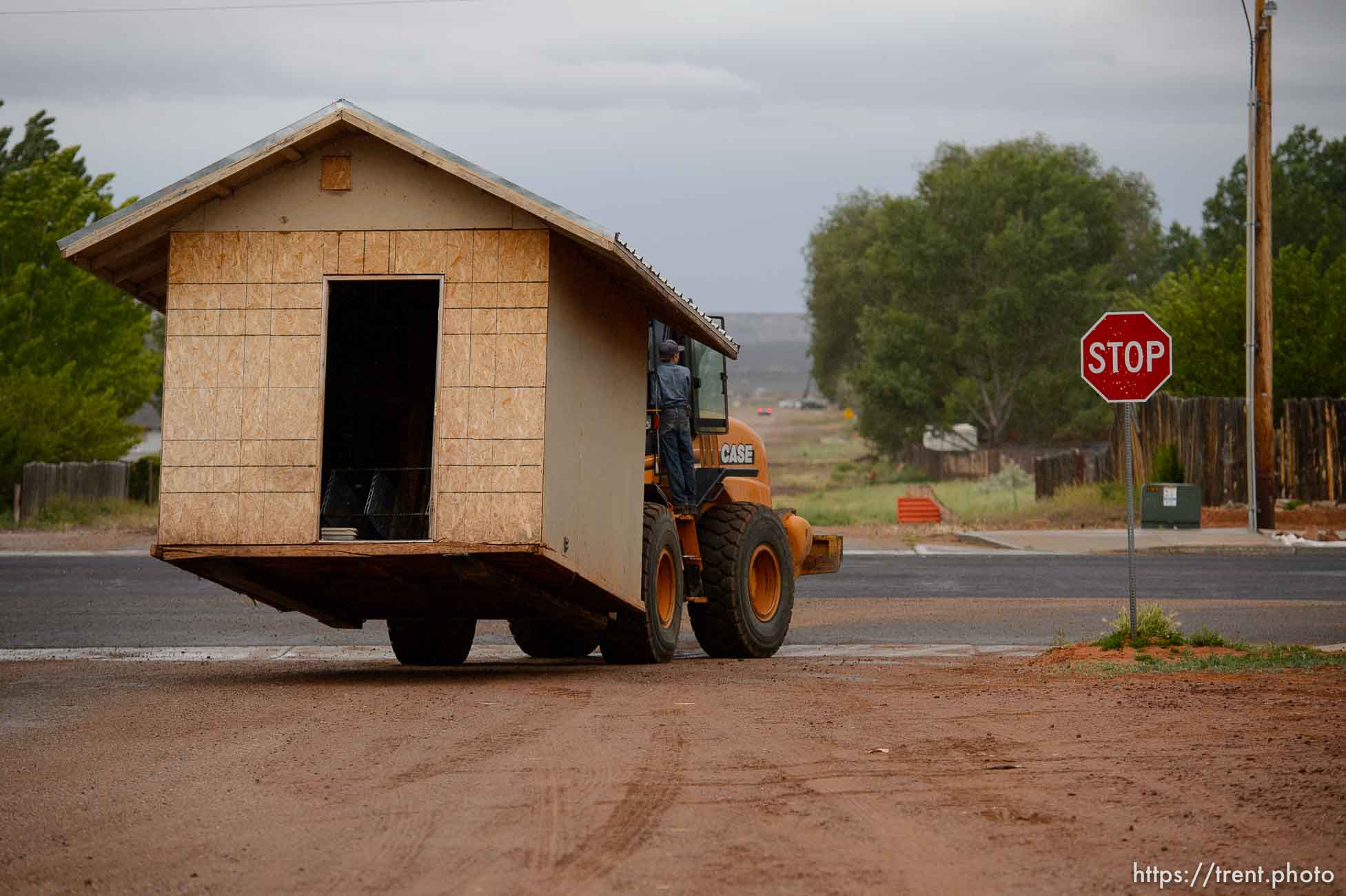 Trent Nelson  |  The Salt Lake Tribune
An FLDS man removes a shed from a property in Colorado City, AZ, Tuesday May 9, 2017, as the locks are changed by the UEP Trust on the home next door.