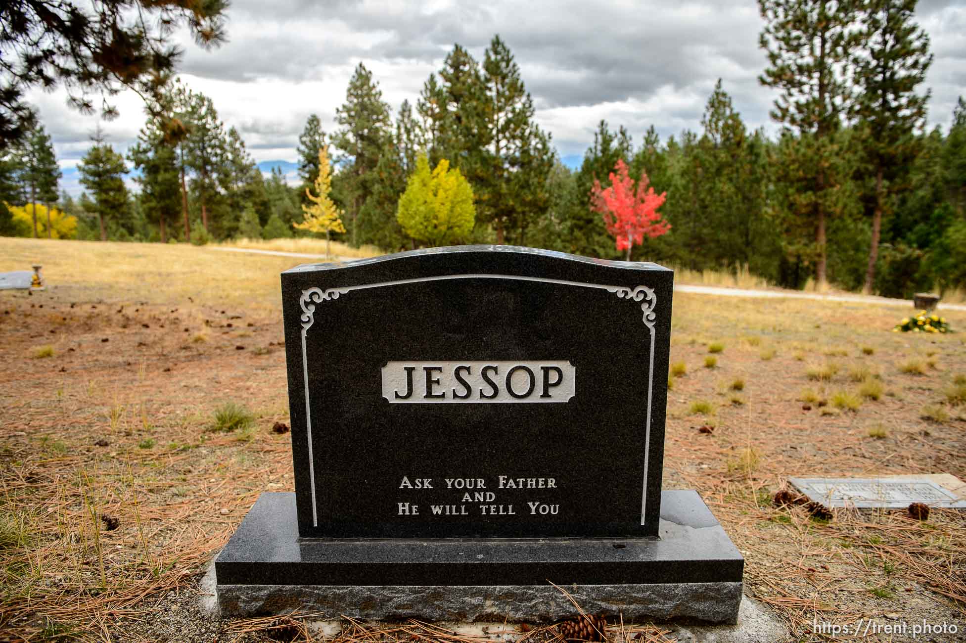 (Trent Nelson | The Salt Lake Tribune)  Morris Yeates Jessop, Cemetery, Pinesdale, Saturday September 30, 2017.