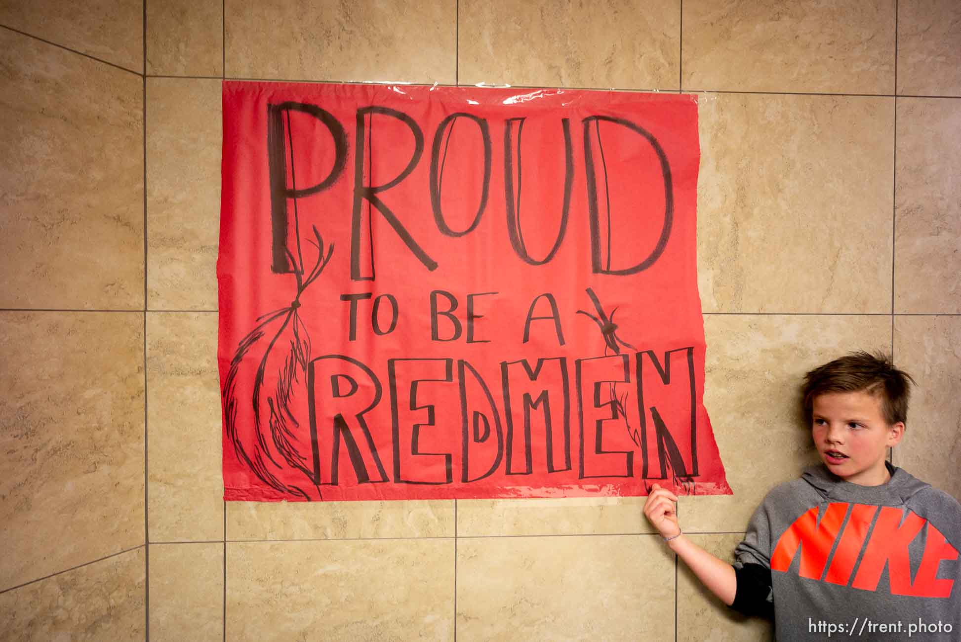 (Trent Nelson | The Salt Lake Tribune)  
Cedar High School is considering a change in the name of its mascot, The Redmen, Friday Jan. 11, 2019.