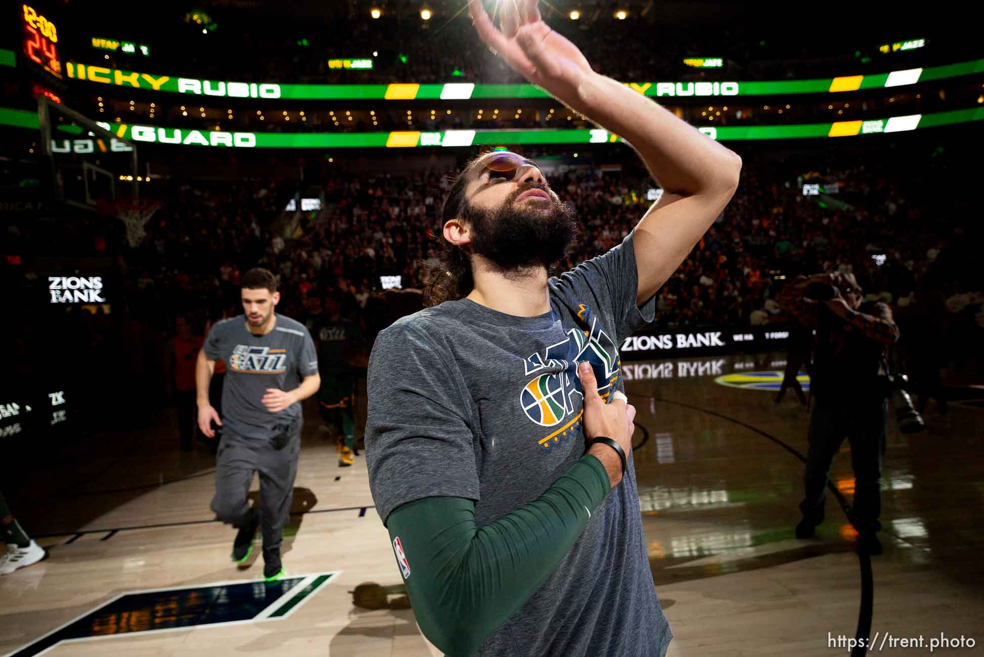 (Trent Nelson | The Salt Lake Tribune)  
Utah Jazz guard Ricky Rubio (3) as the Utah Jazz host the Milwaukee Bucks, NBA basketball in Salt Lake City on Saturday March 2, 2019.