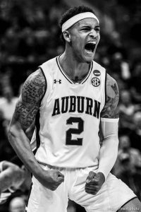 (Trent Nelson | The Salt Lake Tribune)  
Auburn Tigers guard Bryce Brown (2) celebrates a score as Auburn faces New Mexico State in the 2019 NCAA Tournament in Salt Lake City on Thursday March 21, 2019.