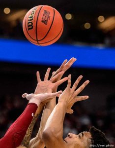 (Trent Nelson | The Salt Lake Tribune)  
;a5; as Auburn faces New Mexico State in the 2019 NCAA Tournament in Salt Lake City on Thursday March 21, 2019.