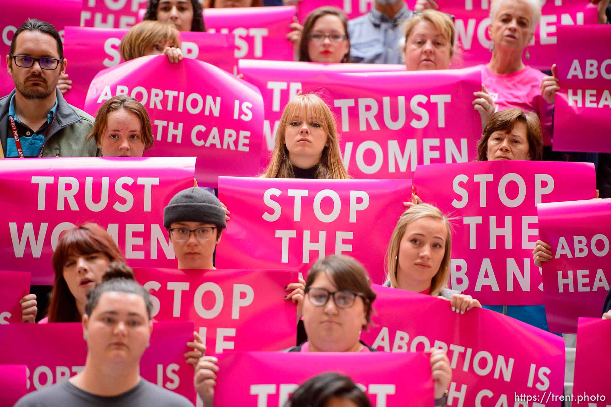 (Trent Nelson  |  The Salt Lake Tribune)  
Planned Parenthood Association of Utah and the ACLU of Utah hold a news conference on Utah's pending 18-week abortion ban, at the Utah Capitol in Salt Lake City on Wednesday April 10, 2019.