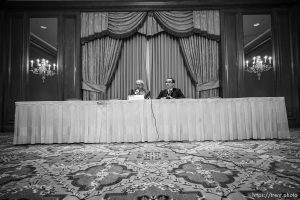 (Trent Nelson  |  The Salt Lake Tribune)  
Dr. Jesus Seade, Mexico's chief trade negotiator, speaks at a news conference in Salt Lake City on Friday May 17, 2019. At right is José Borjón, Consul of Mexico in Salt Lake City.