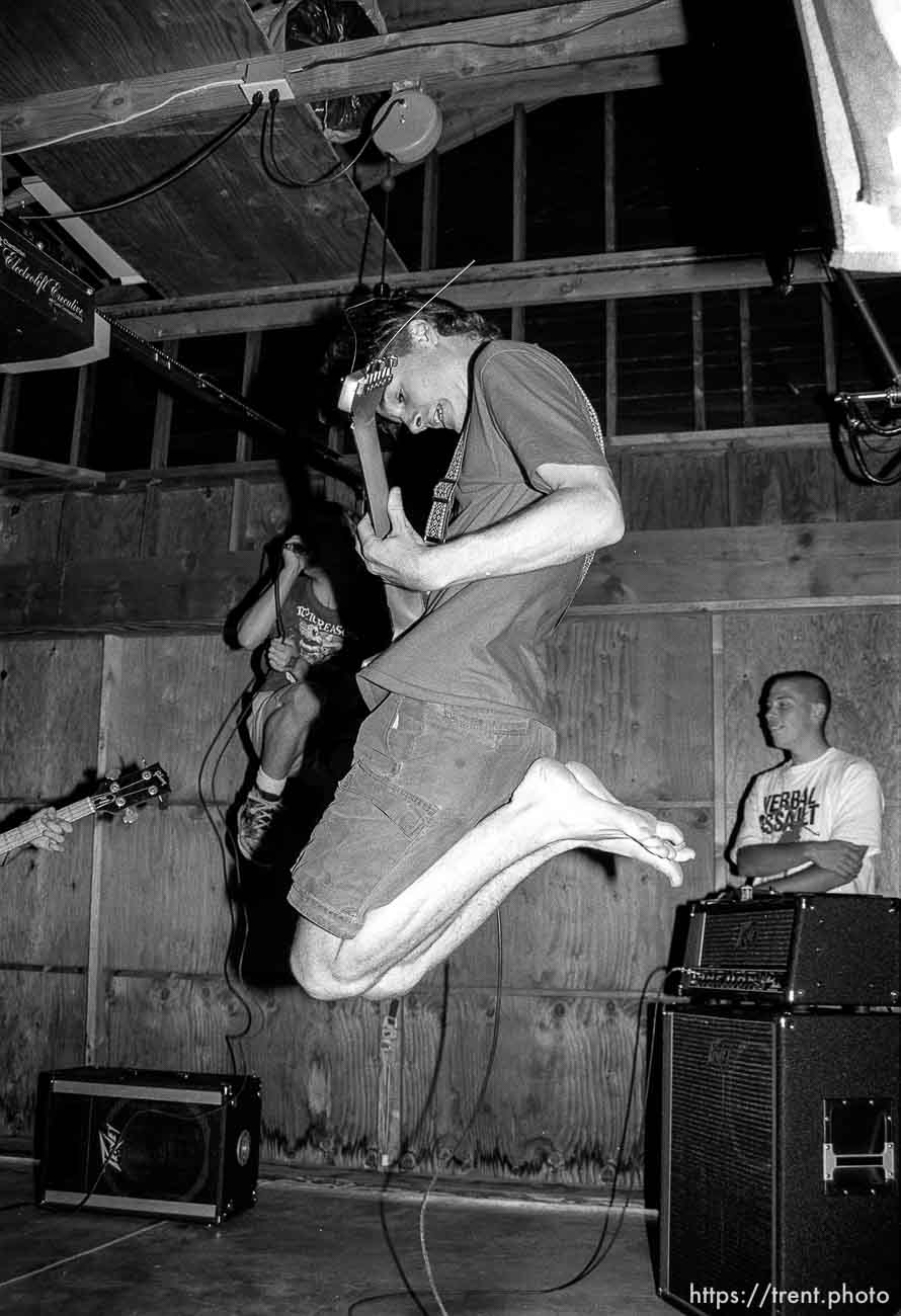 Rabid Lassie practice in Wade's garage.