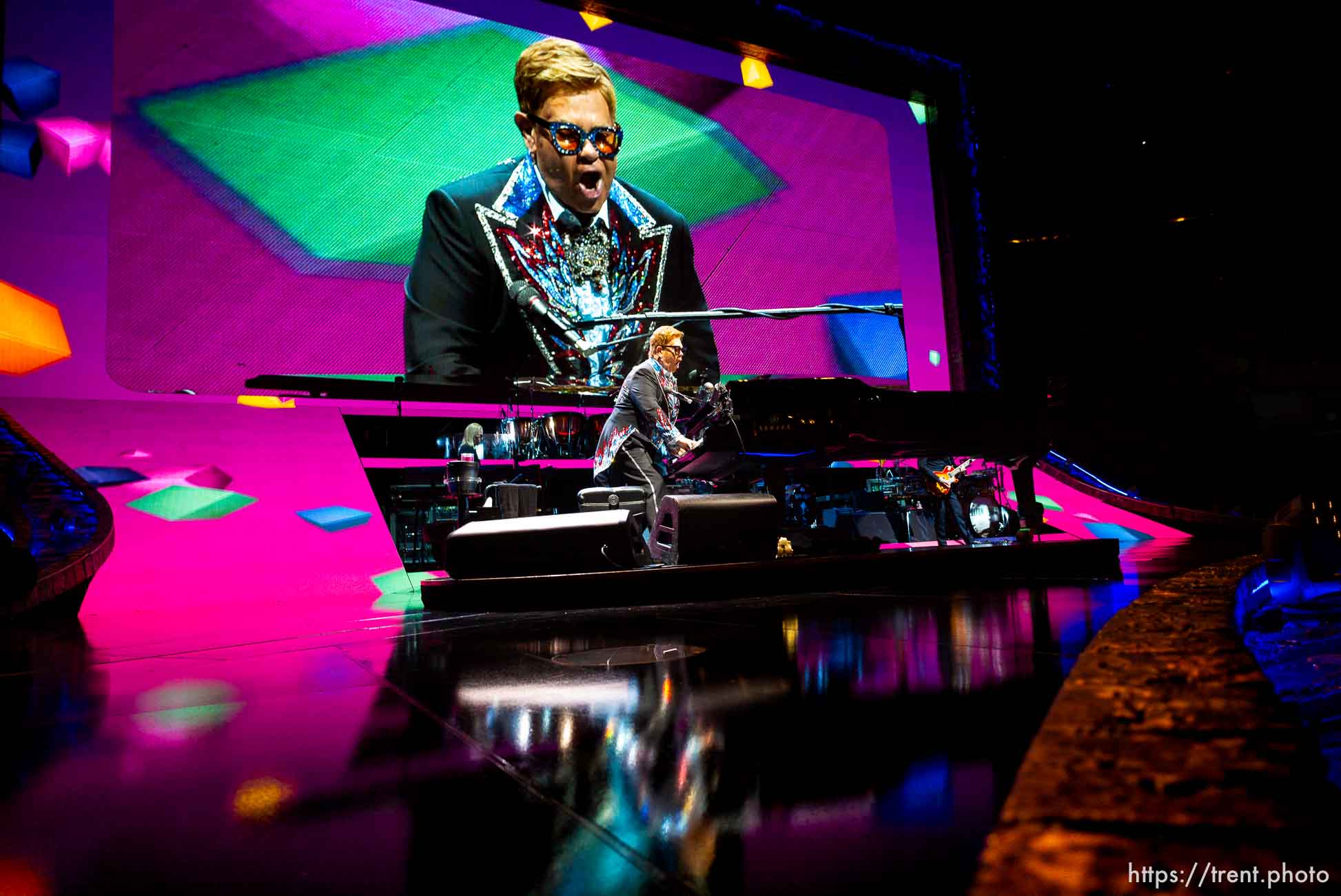 (Trent Nelson  |  The Salt Lake Tribune)  
Elton John performs in Salt Lake City on Wednesday Sept. 4, 2019.