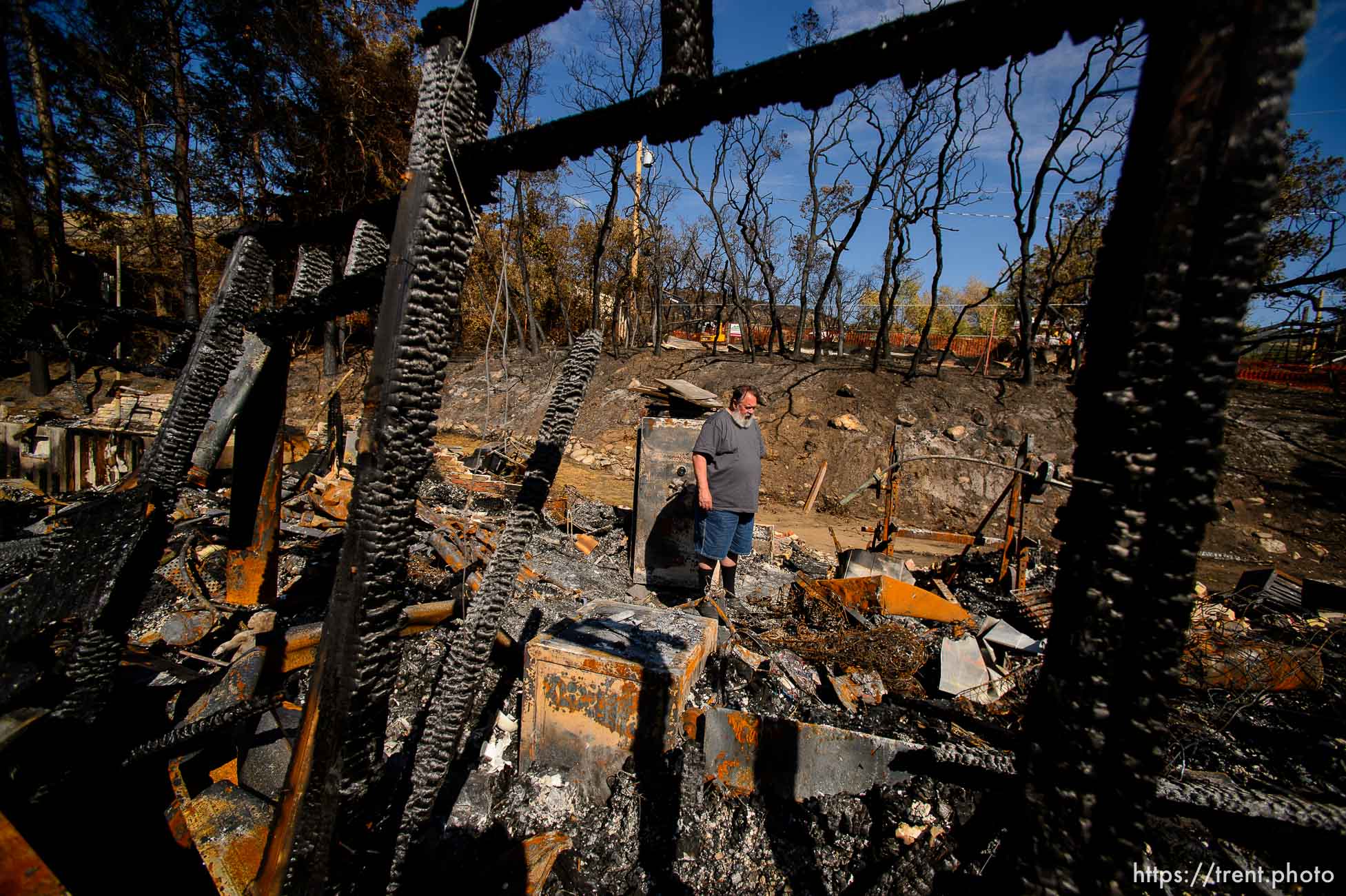 (Trent Nelson  |  The Salt Lake Tribune)  
Daniel Fisher in the remains of his Bountiful home on Friday Sept. 6, 2019.