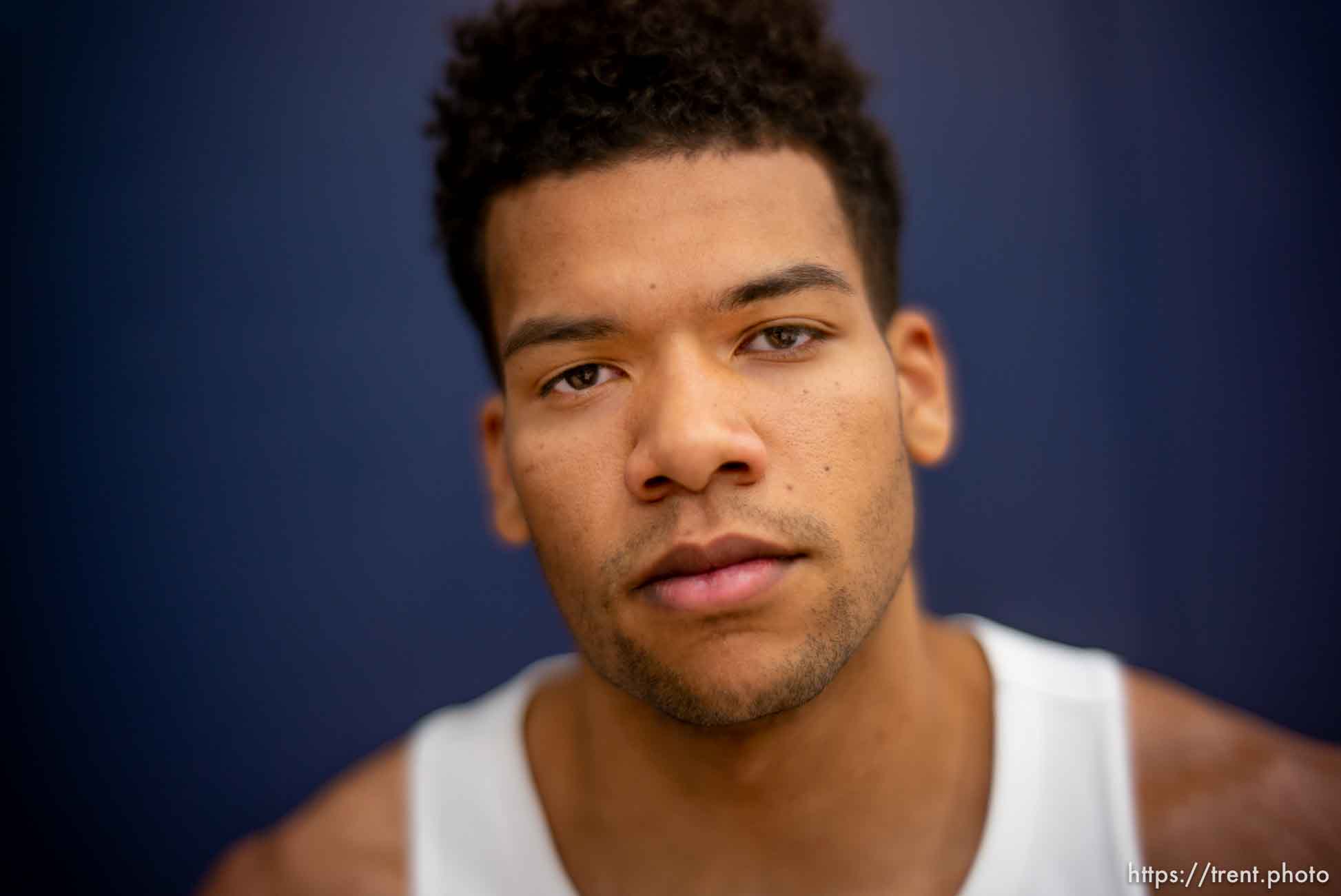 (Trent Nelson  |  The Salt Lake Tribune)  
BYU basketball player Yoeli Childs in Provo on Wednesday Oct. 9, 2019.