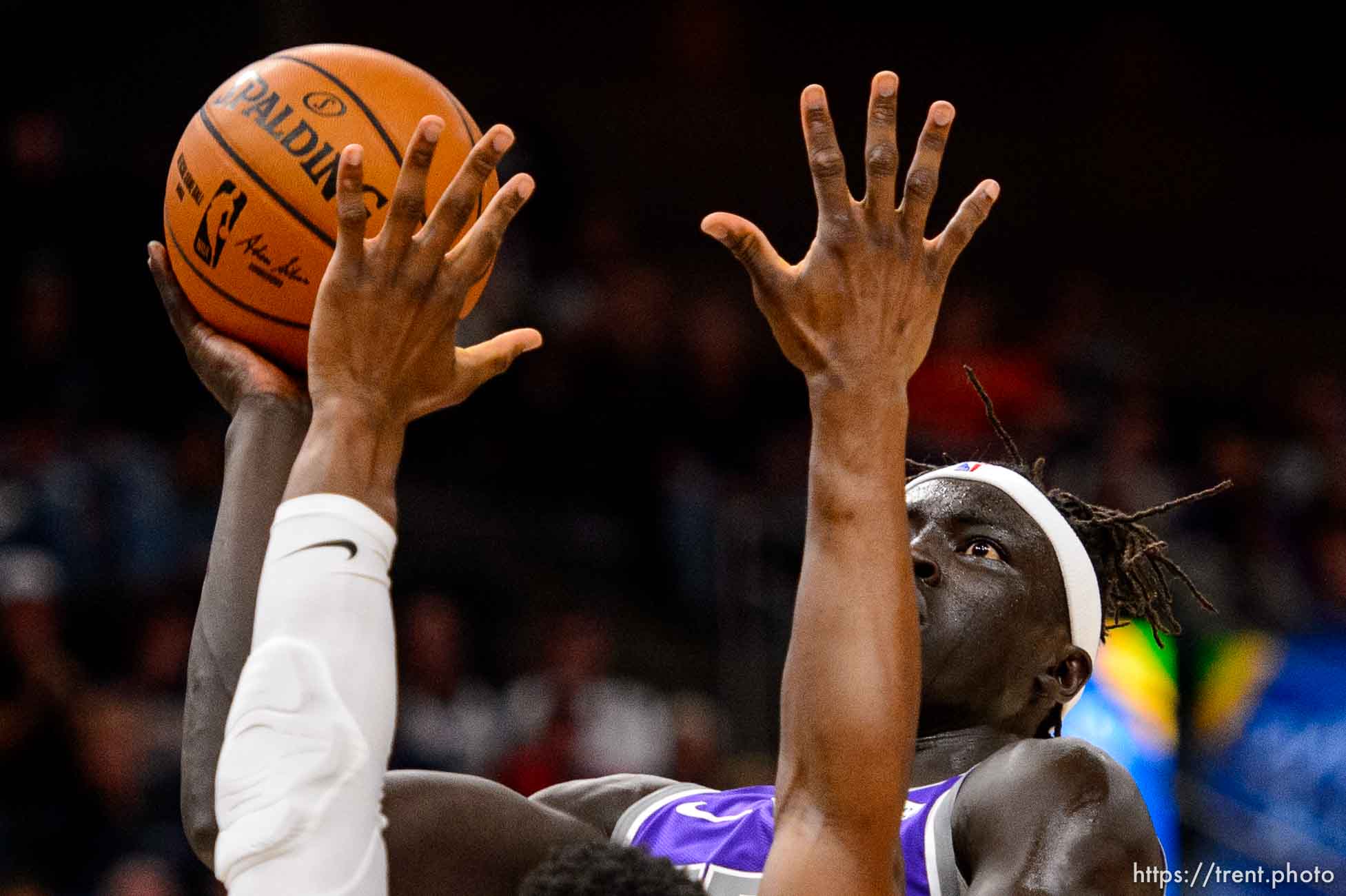 (Trent Nelson  |  The Salt Lake Tribune) 
Sacramento Kings forward Wenyen Gabriel (32) as the Utah Jazz hosts the Sacramento Kings, NBA basketball in Salt Lake City on Monday Oct. 14, 2019.