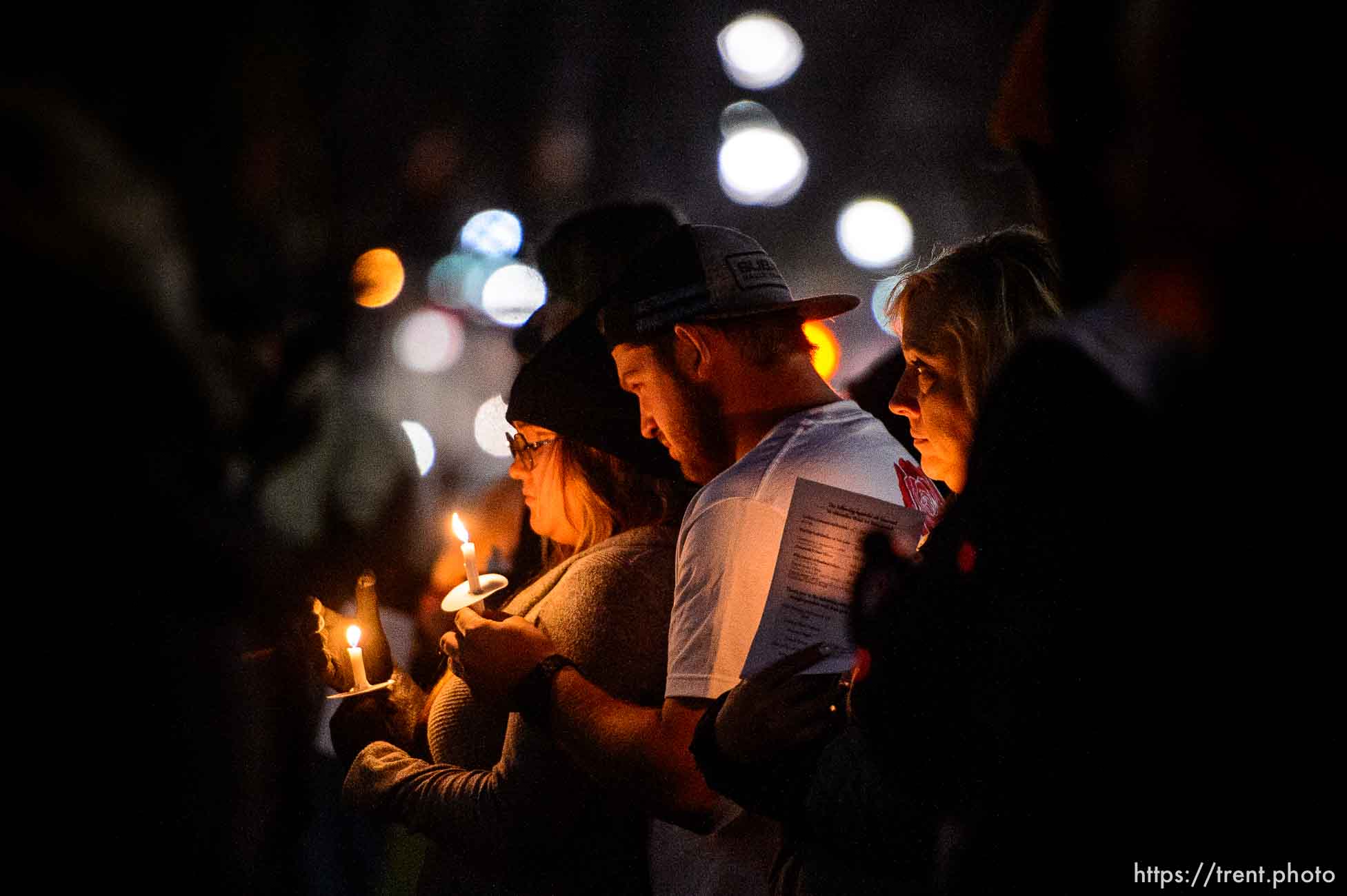 (Trent Nelson  |  The Salt Lake Tribune) The Homeless Persons’ Memorial Candlelight Vigil honored 92 men and women who died while experience homelessness over the past year. The event was held in Salt Lake City's Pioneer Park on Thursday, Dec. 19, 2019.