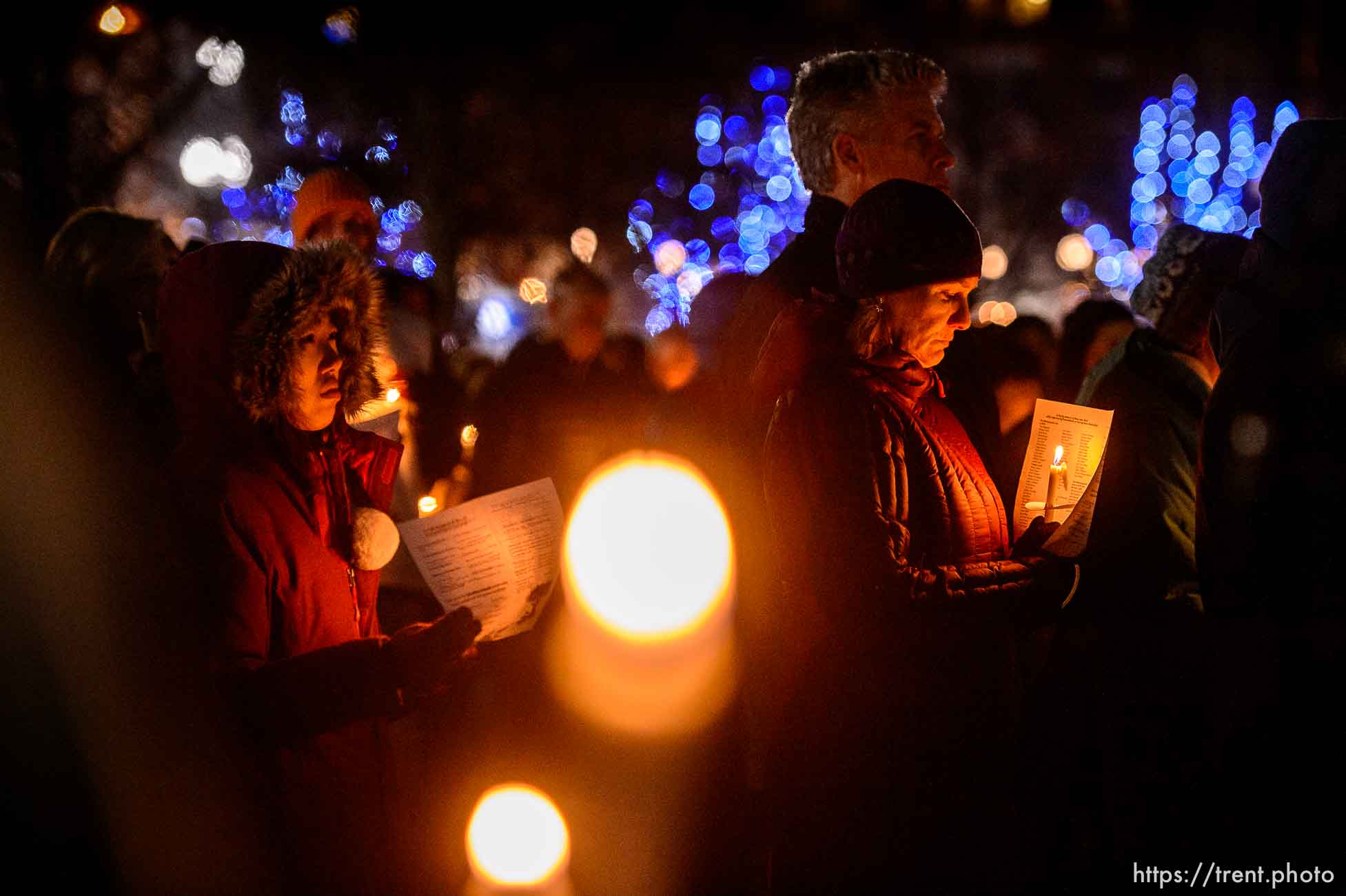 (Trent Nelson  |  The Salt Lake Tribune) The Homeless Persons’ Memorial Candlelight Vigil honored 92 men and women who died while experience homelessness over the past year. The event was held in Salt Lake City's Pioneer Park on Thursday, Dec. 19, 2019.