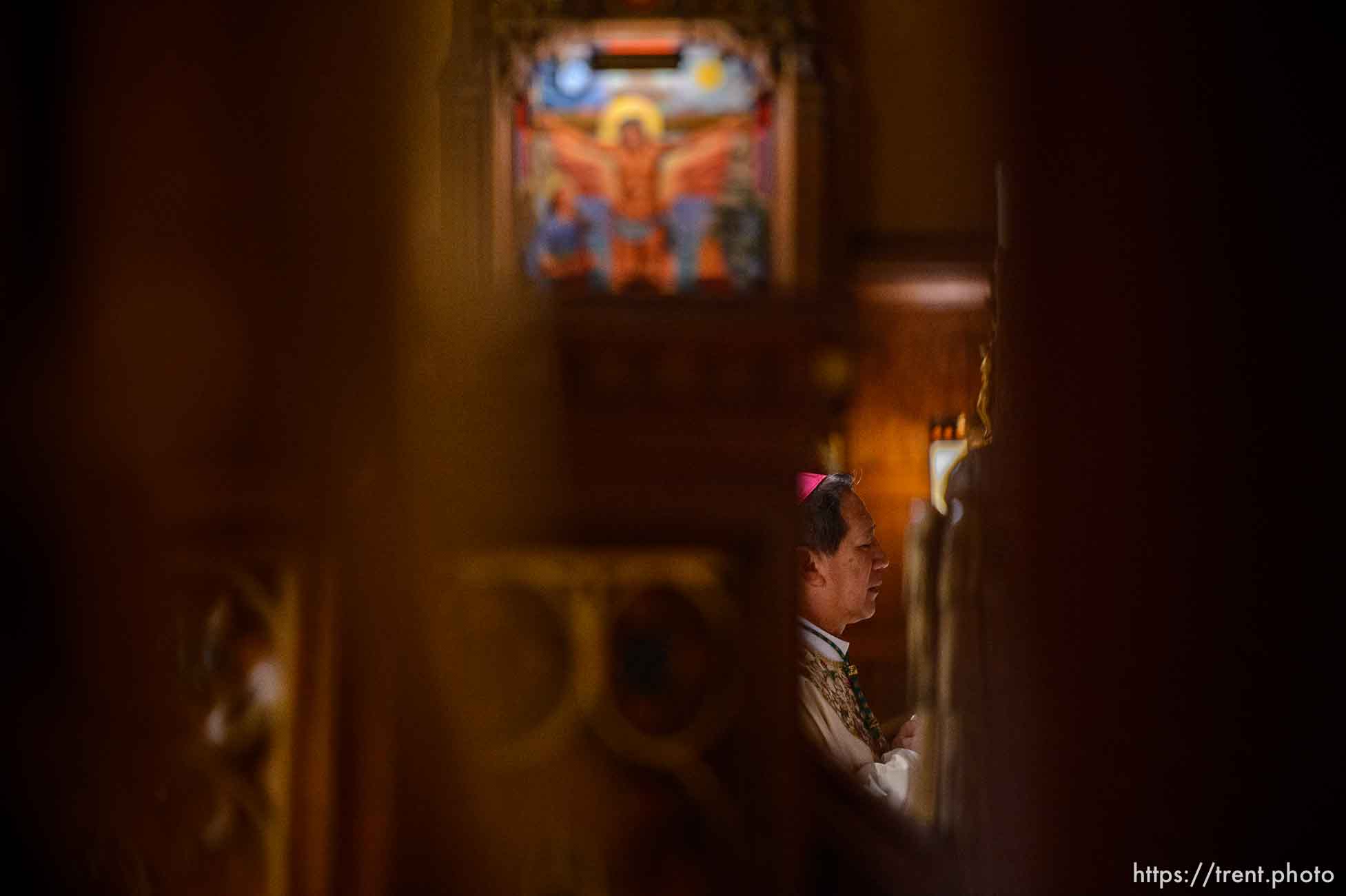 (Trent Nelson  |  The Salt Lake Tribune) Bishop Oscar A. Solis at a Mass where five men were ordained to the Office of Deacon at the Cathedral of the Madeleine in Salt Lake City on Friday, Jan. 31, 2020.