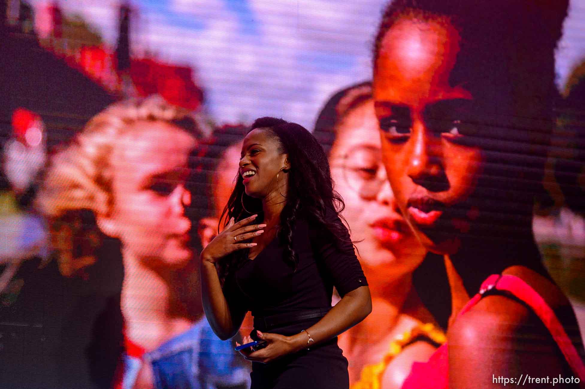 (Trent Nelson  |  The Salt Lake Tribune) Maimouna Doucoure wins the World Cinema Dramatic Directing Award for her film Cuties at the Awards Night Ceremony for the Sundance Film Festival in Kimball Junction on Saturday, Feb. 1, 2020.