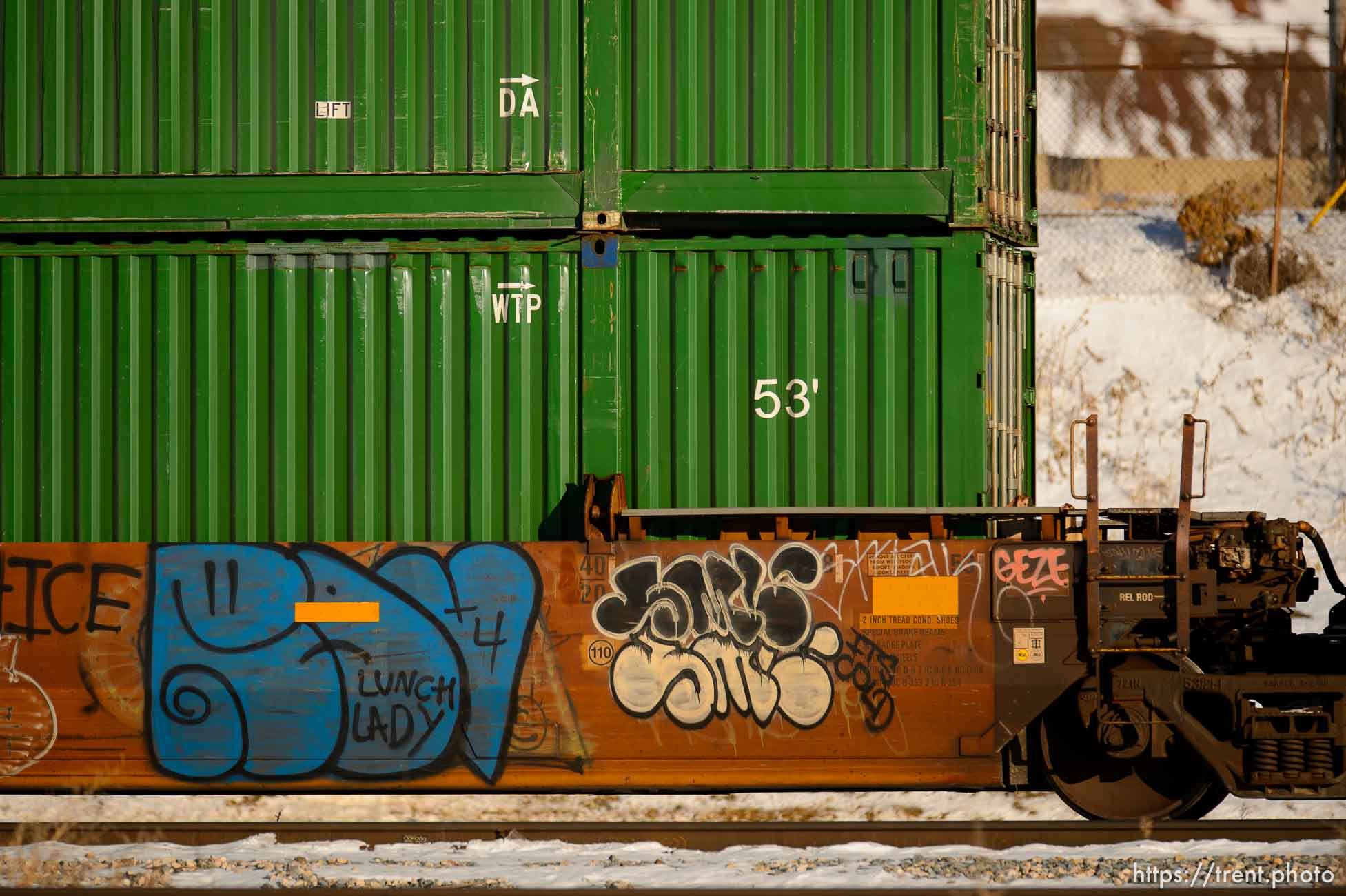 train graffiti on Tuesday, Feb. 4, 2020.