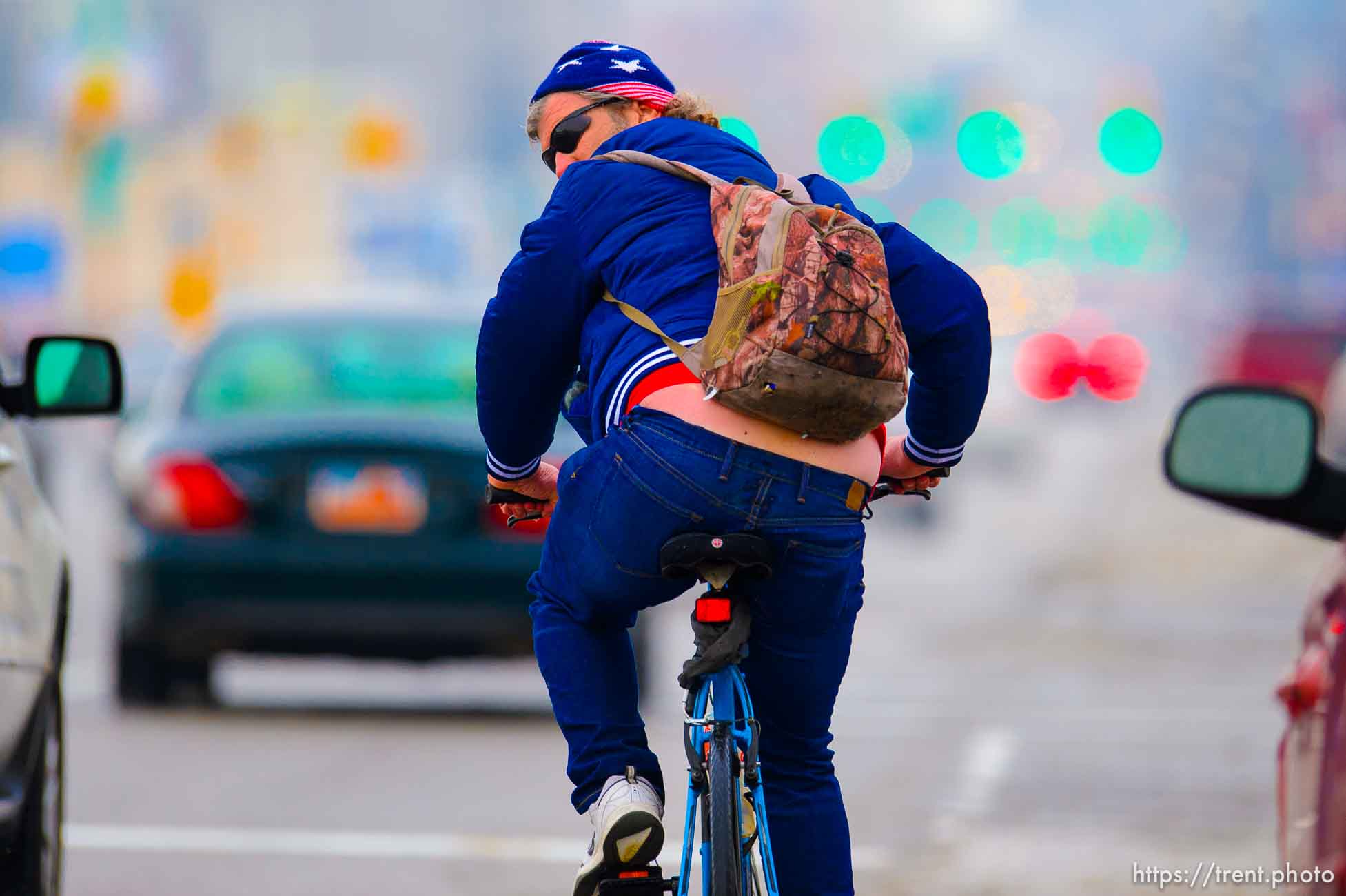 biker, state street, on Thursday, Feb. 6, 2020.