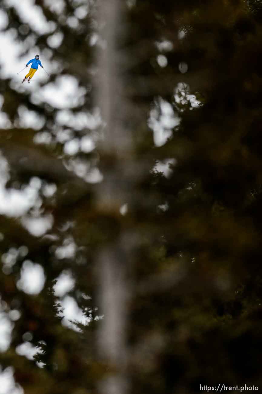 (Trent Nelson  |  The Salt Lake Tribune) Skiers at Snowbird on Friday, March 13, 2020.