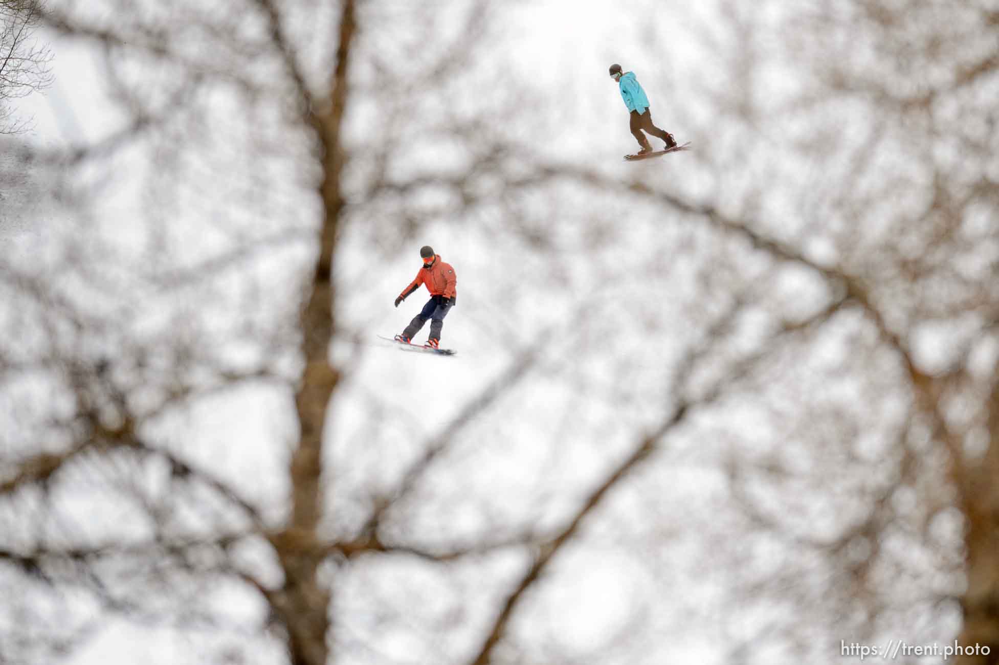 (Trent Nelson  |  The Salt Lake Tribune) Skiers at Snowbird on Friday, March 13, 2020.