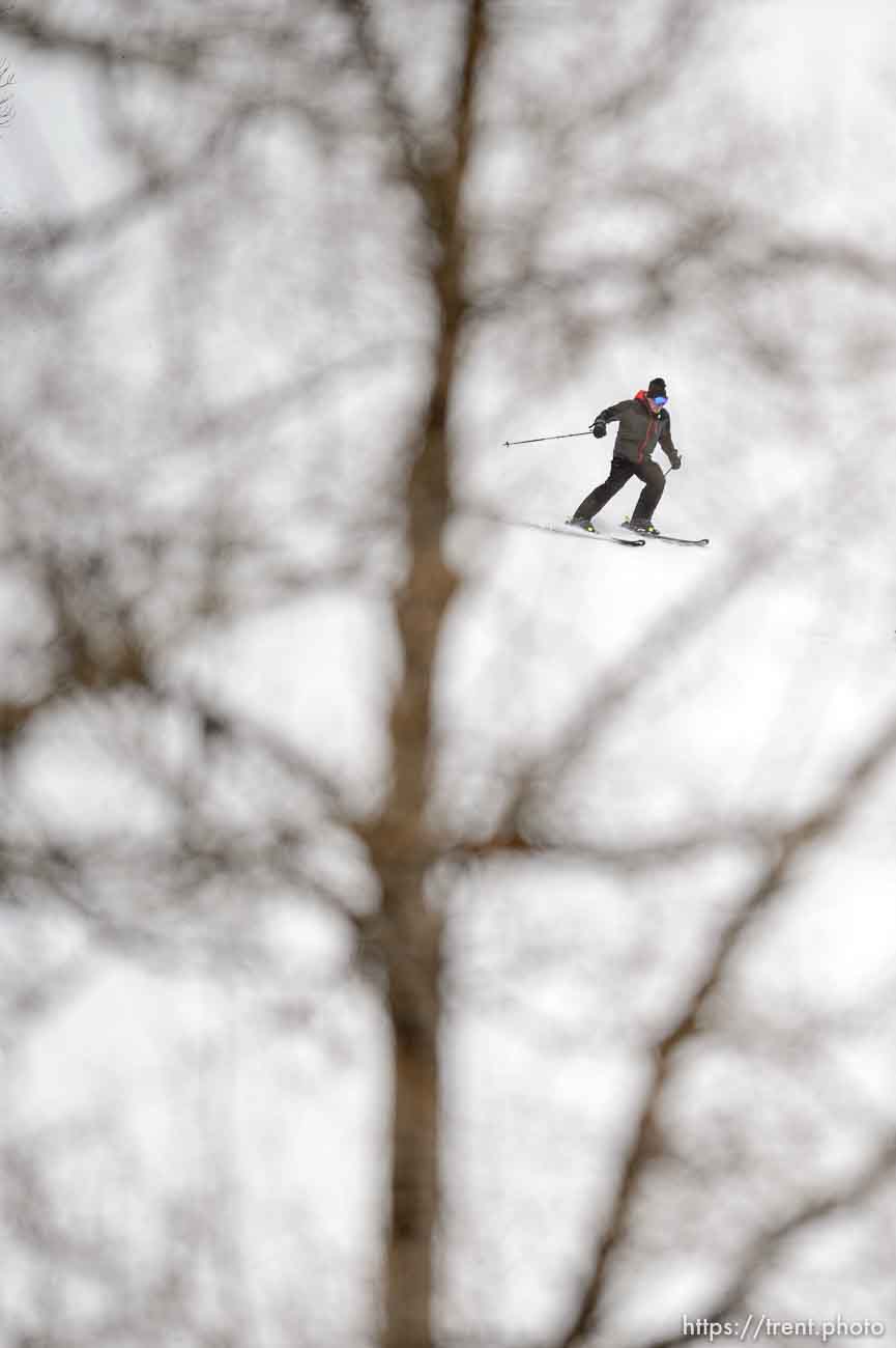 (Trent Nelson  |  The Salt Lake Tribune) Skiers at Snowbird on Friday, March 13, 2020.