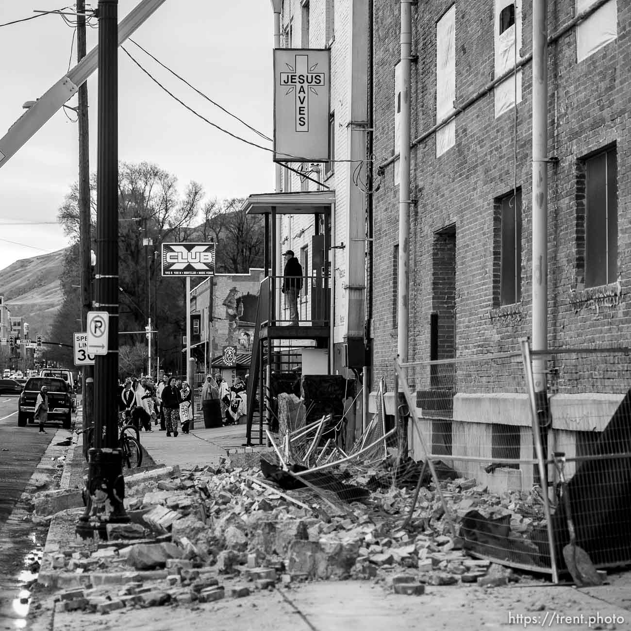 (Trent Nelson  |  The Salt Lake Tribune) The scene at the Rescue Mission of Salt Lake after an earthquake in Salt Lake City on Wednesday, March 18, 2020.