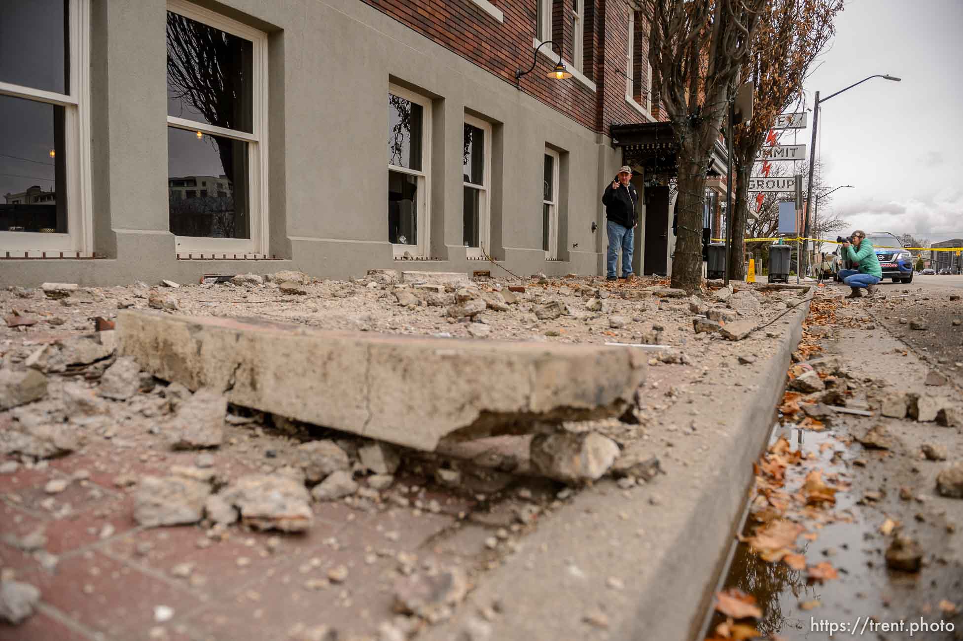 (Trent Nelson  |  The Salt Lake Tribune) Dave Smith at Caffé Molise, damaged in an earthquake in Salt Lake City on Wednesday, March 18, 2020.