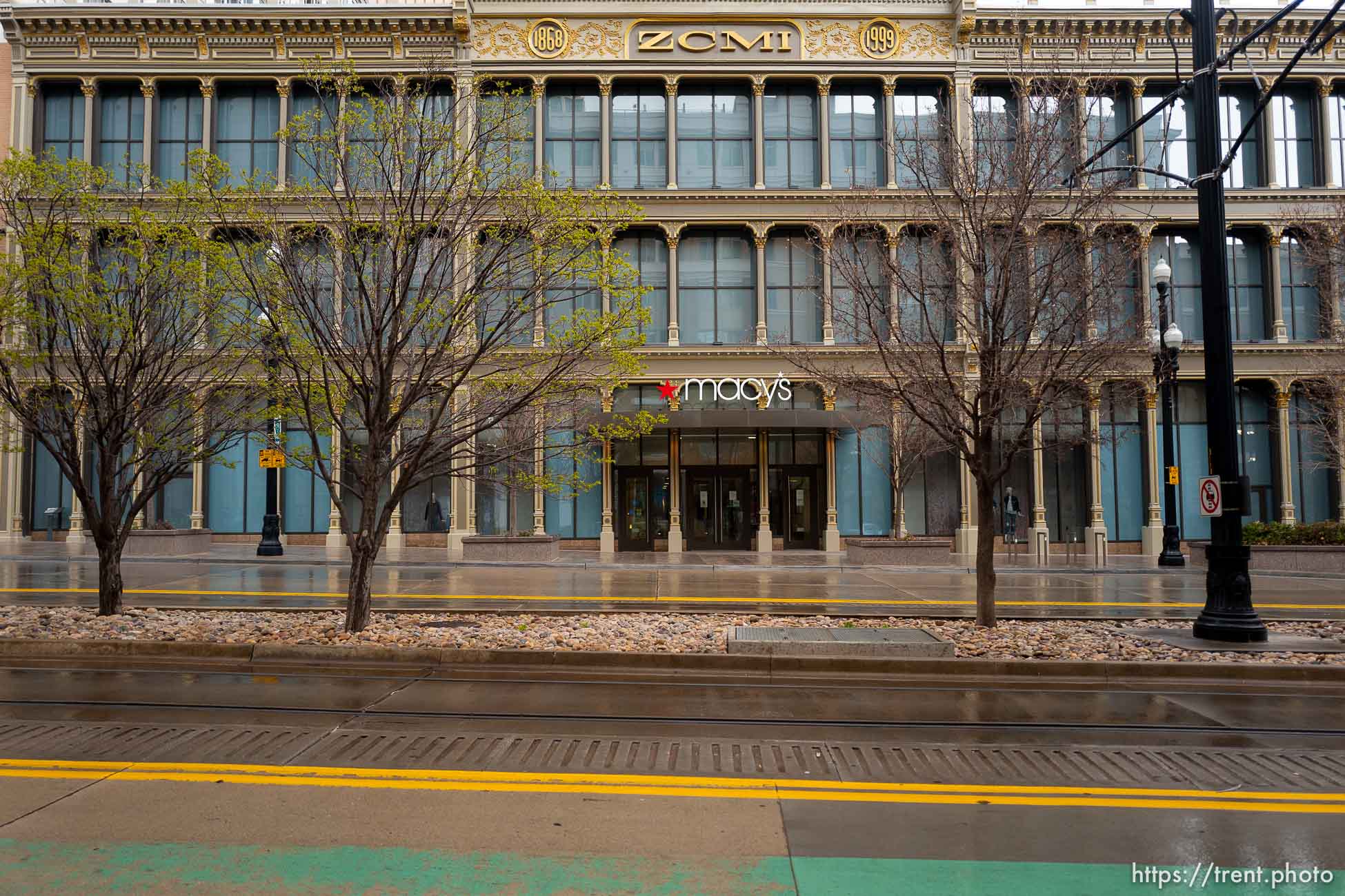 (Trent Nelson  |  The Salt Lake Tribune) Downtown Salt Lake City appears eerily empty on Monday, March 23, 2020.