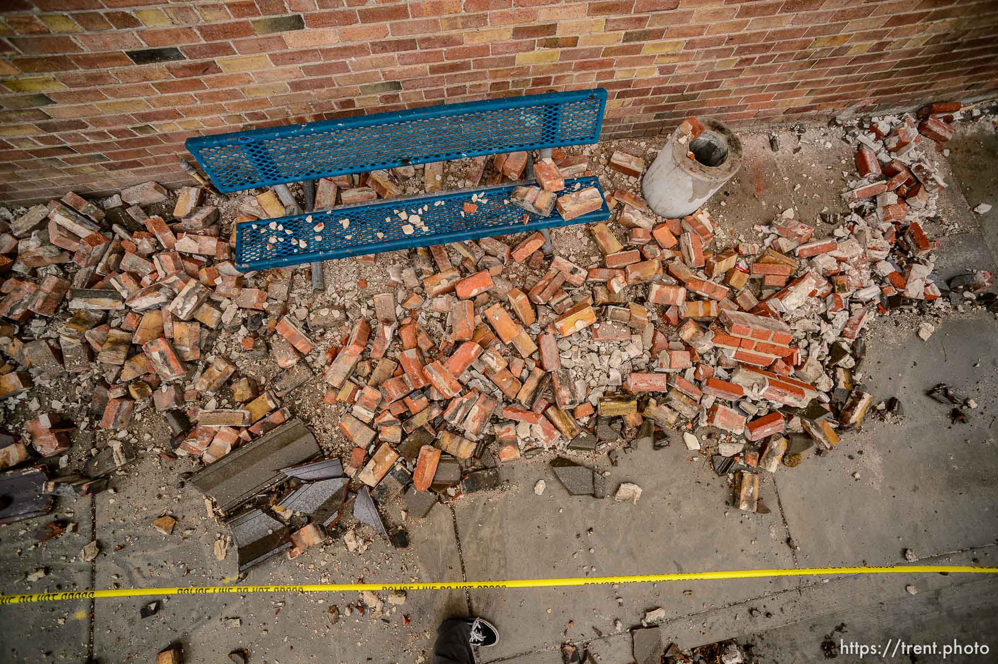 (Trent Nelson  |  The Salt Lake Tribune) Damage to VFW in Magna from last week's earthquake, as seen on Tuesday, March 24, 2020.