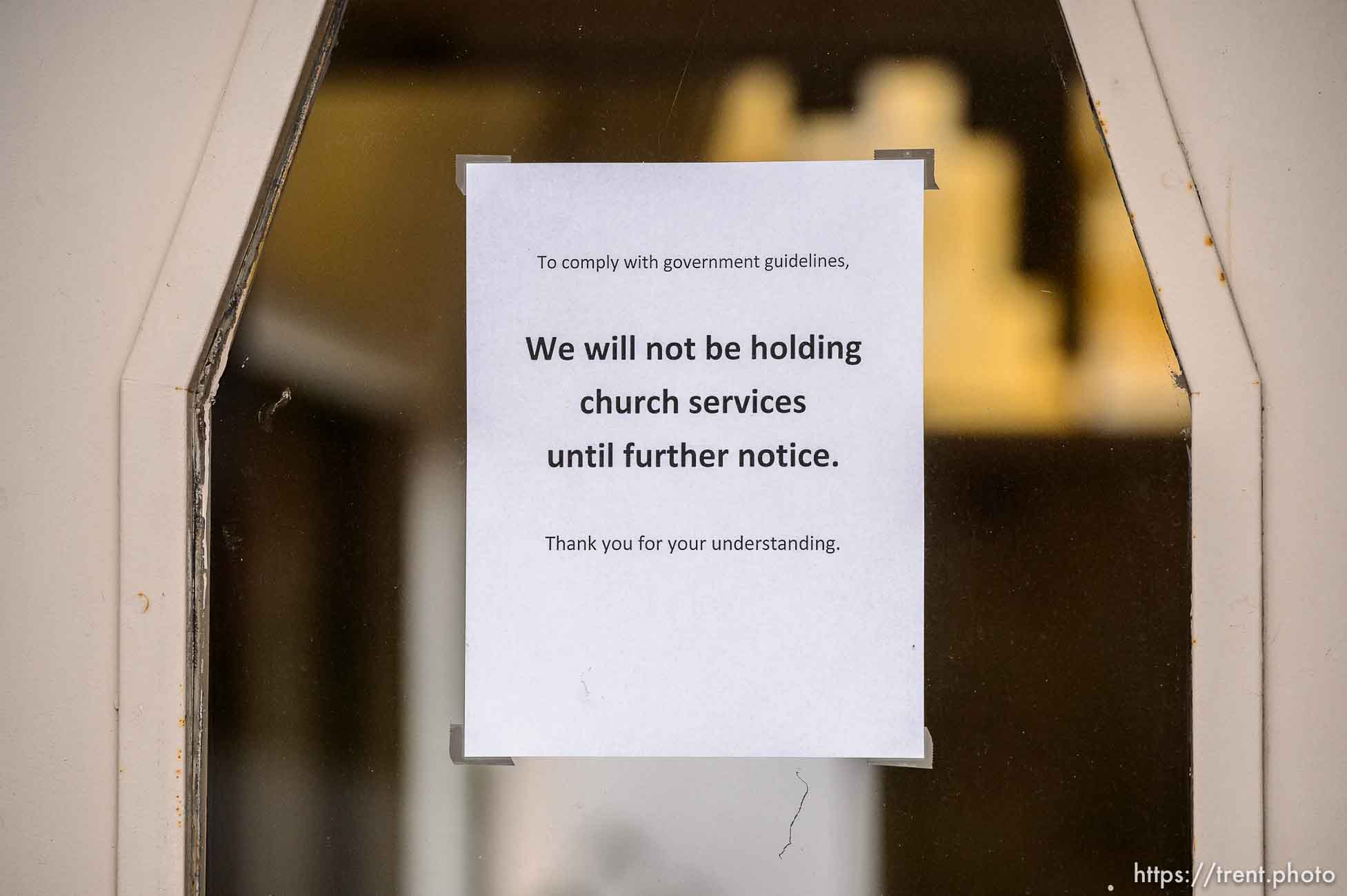 (Trent Nelson  |  The Salt Lake Tribune) Christian Science Second Church in Salt Lake City, closed and empty on Tuesday, April 7, 2020.