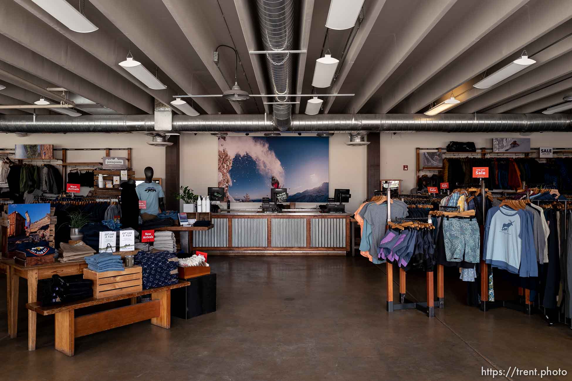 (Trent Nelson  |  The Salt Lake Tribune) Patagonia Outlet in Salt Lake City, closed and empty on Tuesday, April 7, 2020.