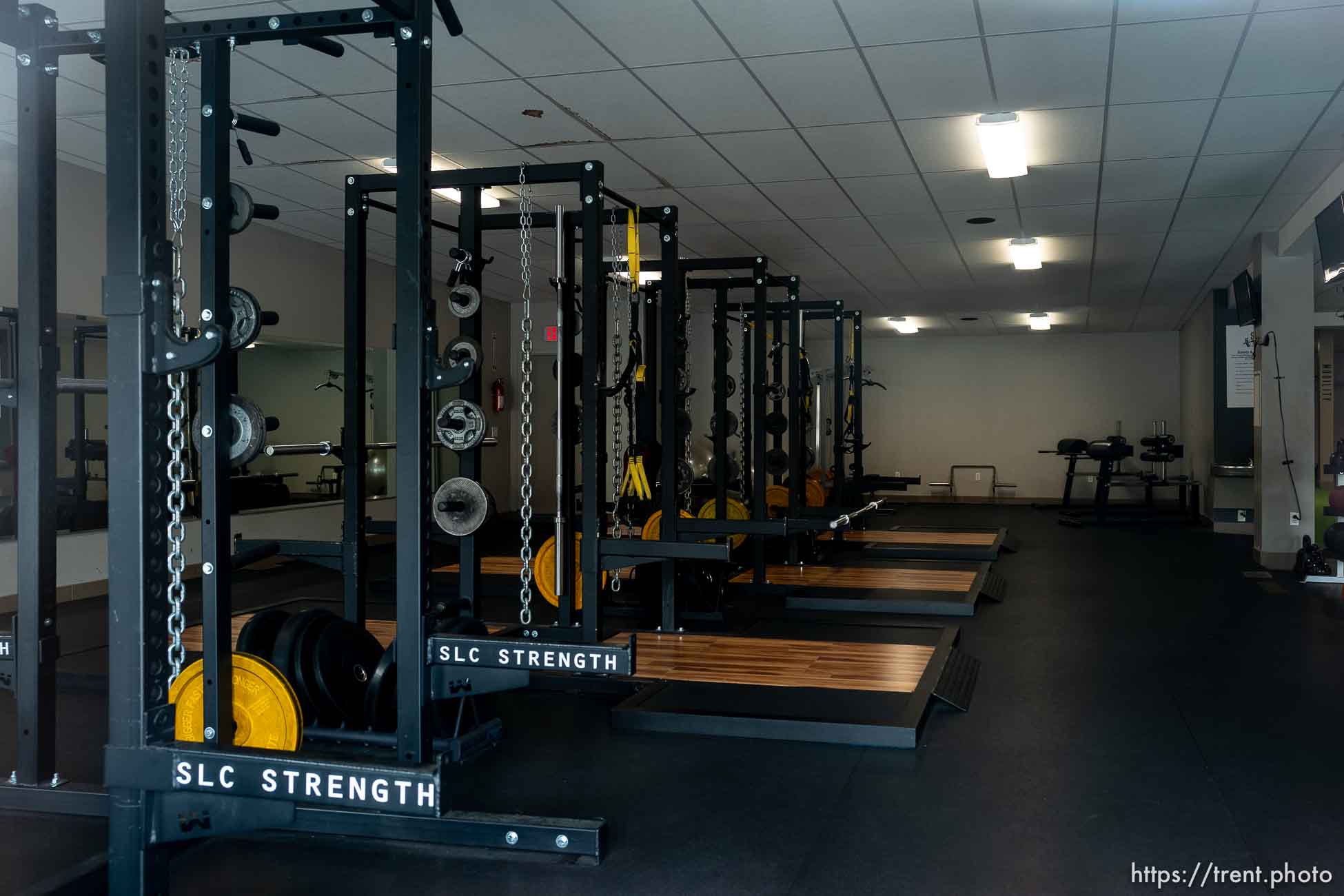 (Trent Nelson  |  The Salt Lake Tribune) SLC Strength & Conditioning in Salt Lake City, closed and empty on Tuesday, April 7, 2020.