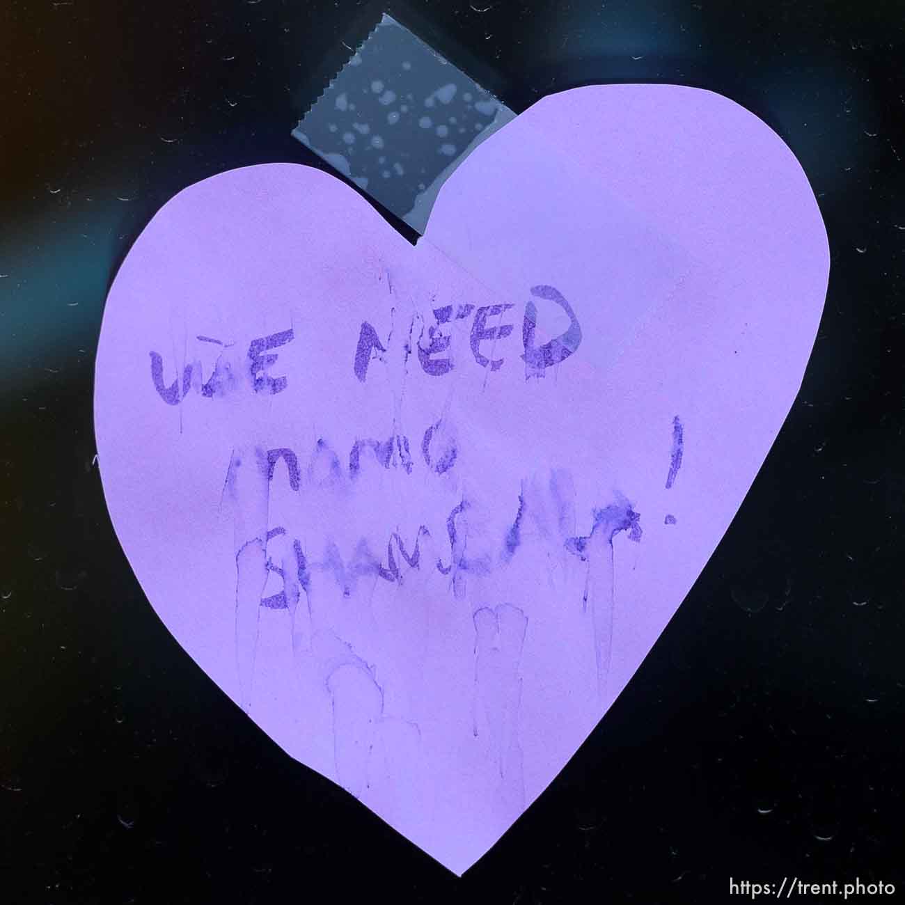 (Trent Nelson  |  The Salt Lake Tribune) A note left on the temporarily closed Salt Lake City restaurant Cafe Shambala, on Tuesday, April 21, 2020.