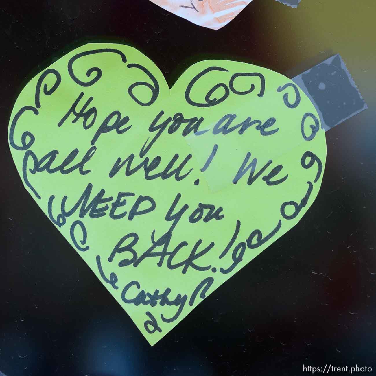 (Trent Nelson  |  The Salt Lake Tribune) A note left on the temporarily closed Salt Lake City restaurant Cafe Shambala, on Tuesday, April 21, 2020.