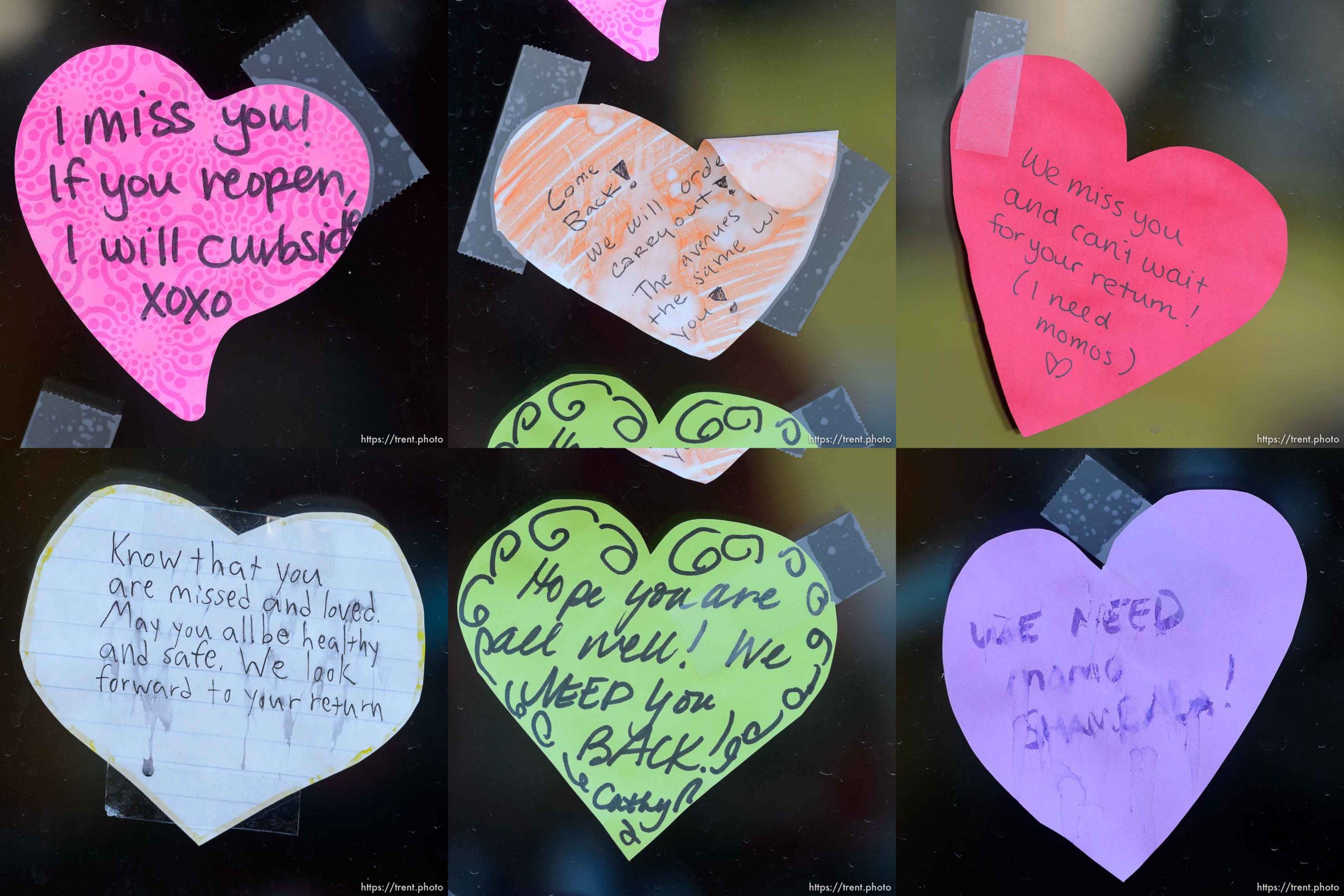 (Trent Nelson  |  The Salt Lake Tribune) A note left on the temporarily closed Salt Lake City restaurant Cafe Shambala, on Tuesday, April 21, 2020.