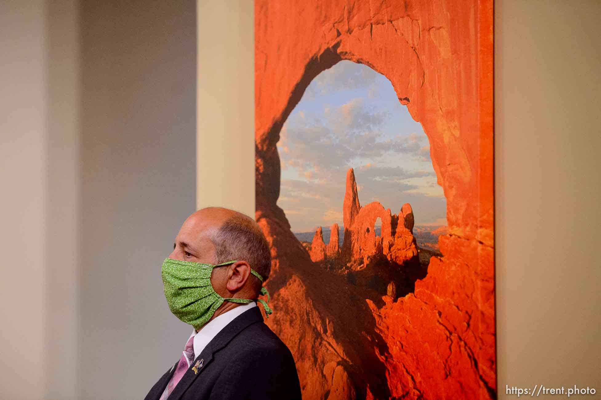 (Trent Nelson  |  The Salt Lake Tribune) Gary Harter, executive director of Utah's Department of Veterans and Military Affairs, at a news conference in Salt Lake City on Thursday, May 28, 2020.