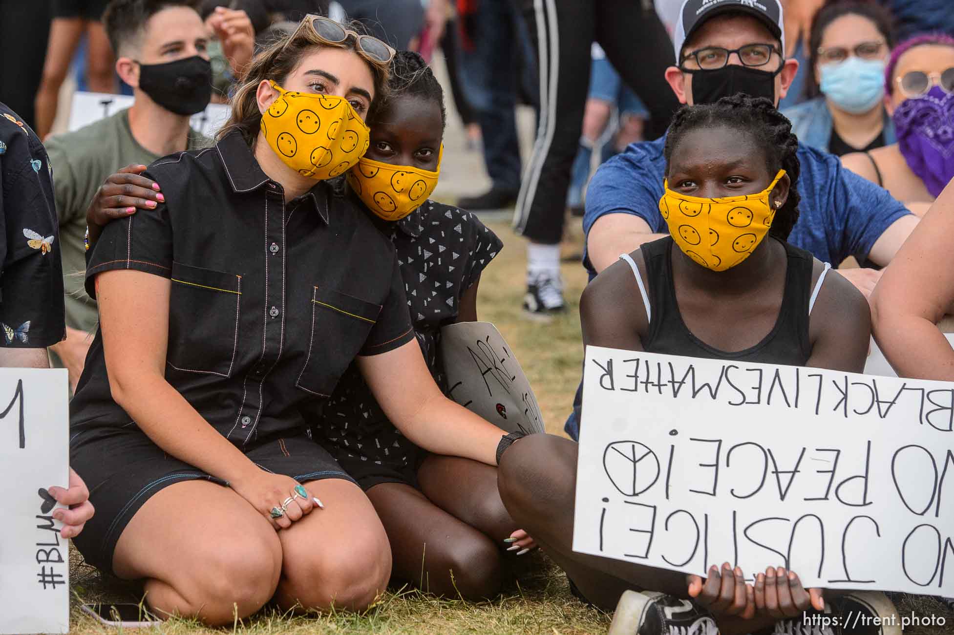 (Trent Nelson  |  The Salt Lake Tribune) Protesters against police brutality rally at the State Capitol in Salt Lake City on Friday, June 5, 2020.