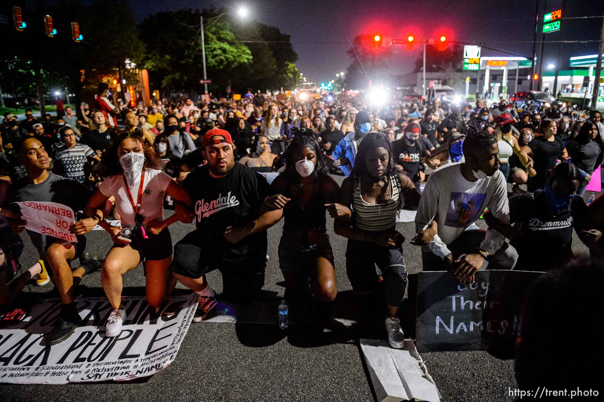 (Trent Nelson  |  The Salt Lake Tribune) Protesters march against police brutality rally in Salt Lake City on Friday, June 5, 2020.