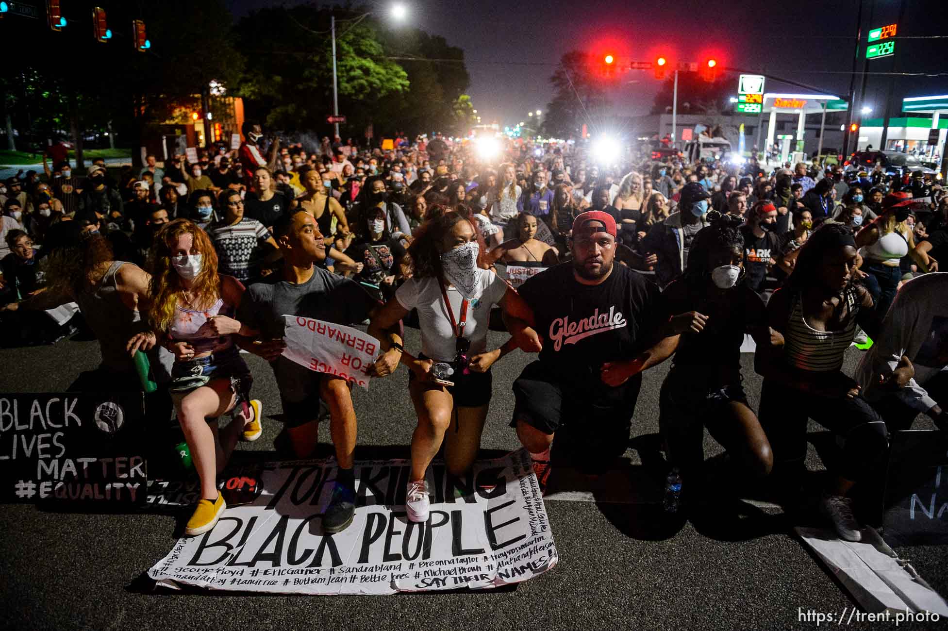 (Trent Nelson  |  The Salt Lake Tribune) Protesters march against police brutality rally in Salt Lake City on Friday, June 5, 2020.