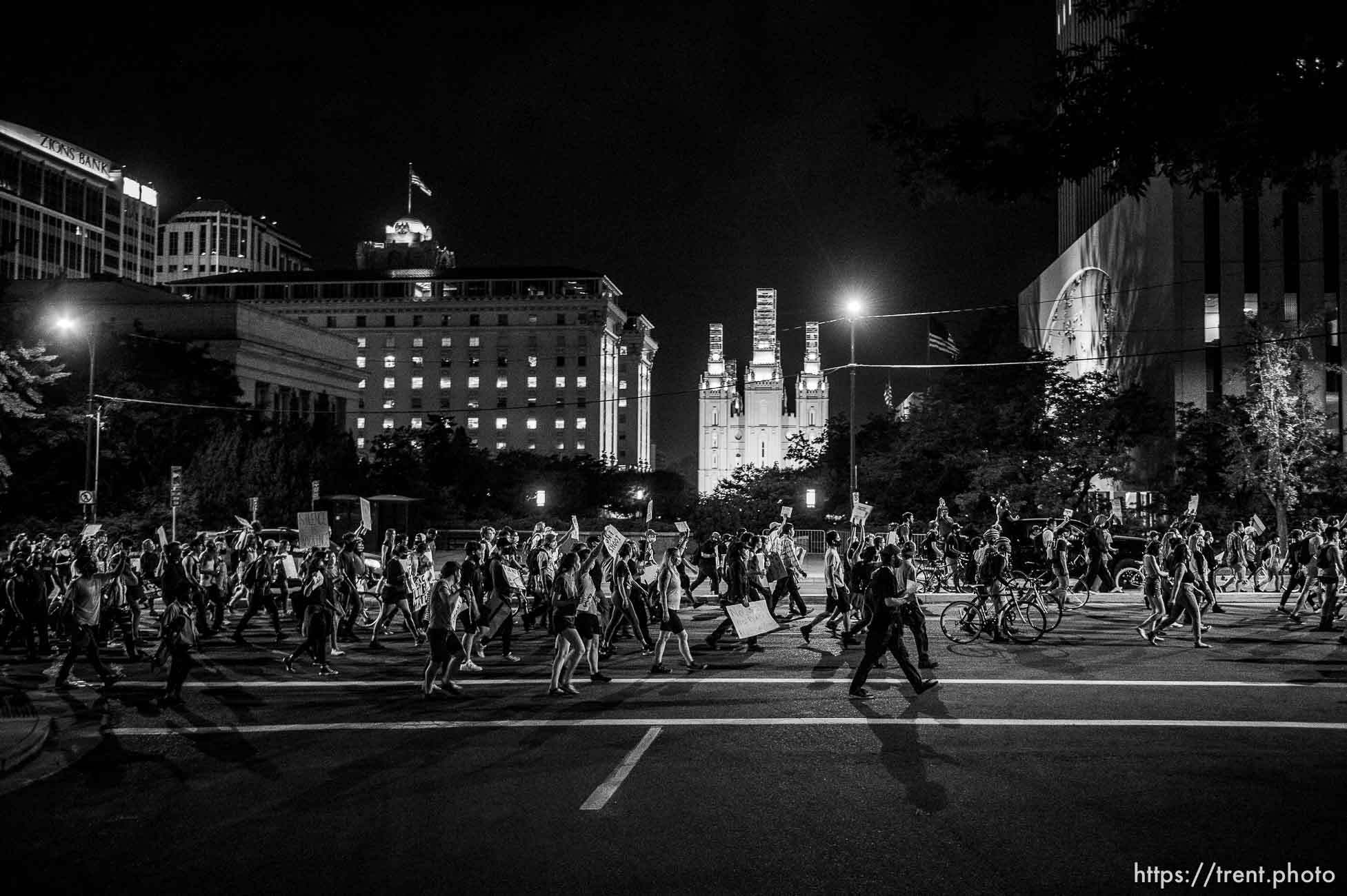 (Trent Nelson  |  The Salt Lake Tribune) Protesters march against police brutality rally in Salt Lake City on Friday, June 5, 2020.