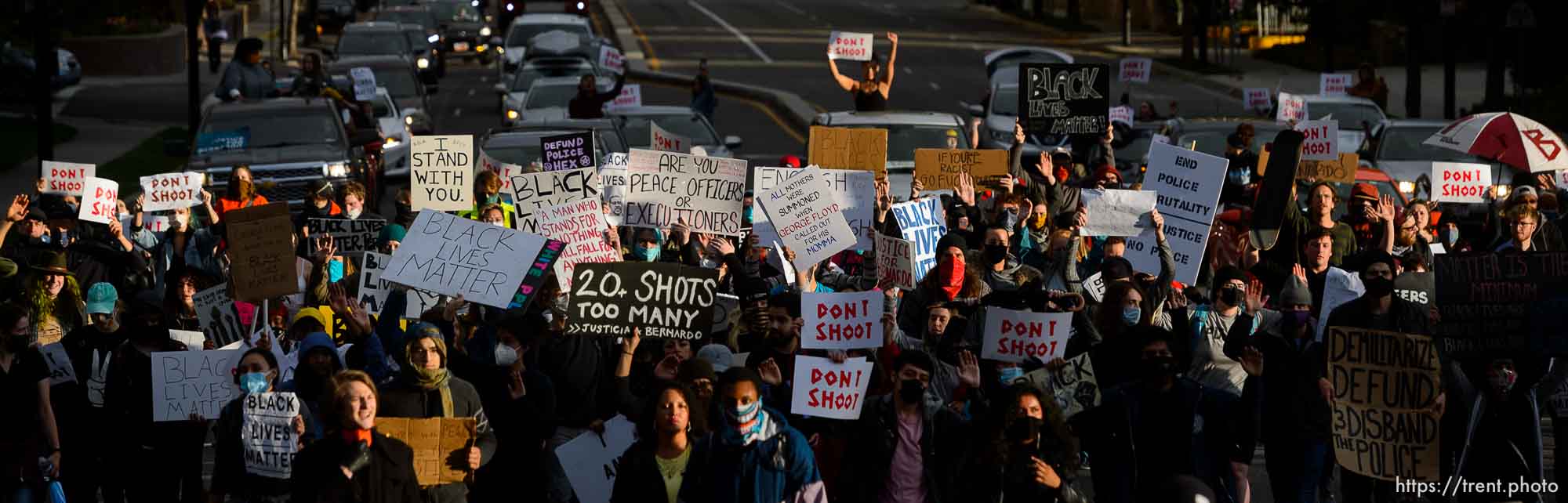 (Trent Nelson  |  The Salt Lake Tribune) Protesters march against police brutality in Salt Lake City on Sunday, June 7, 2020.