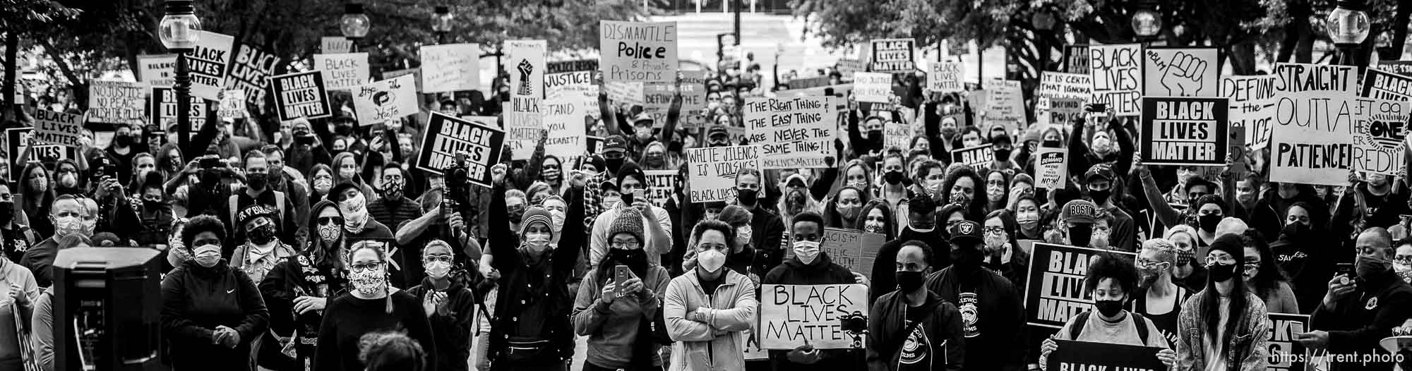 (Trent Nelson  |  The Salt Lake Tribune) Black Lives Matter protest at City Hall Salt Lake City on Wednesday, June 10, 2020.