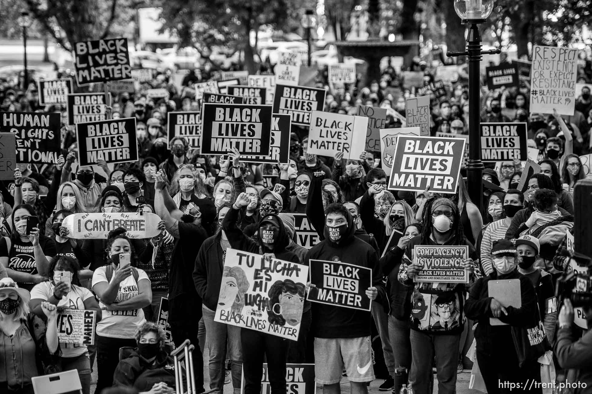 (Trent Nelson  |  The Salt Lake Tribune) Black Lives Matter protest at City Hall Salt Lake City on Wednesday, June 10, 2020.