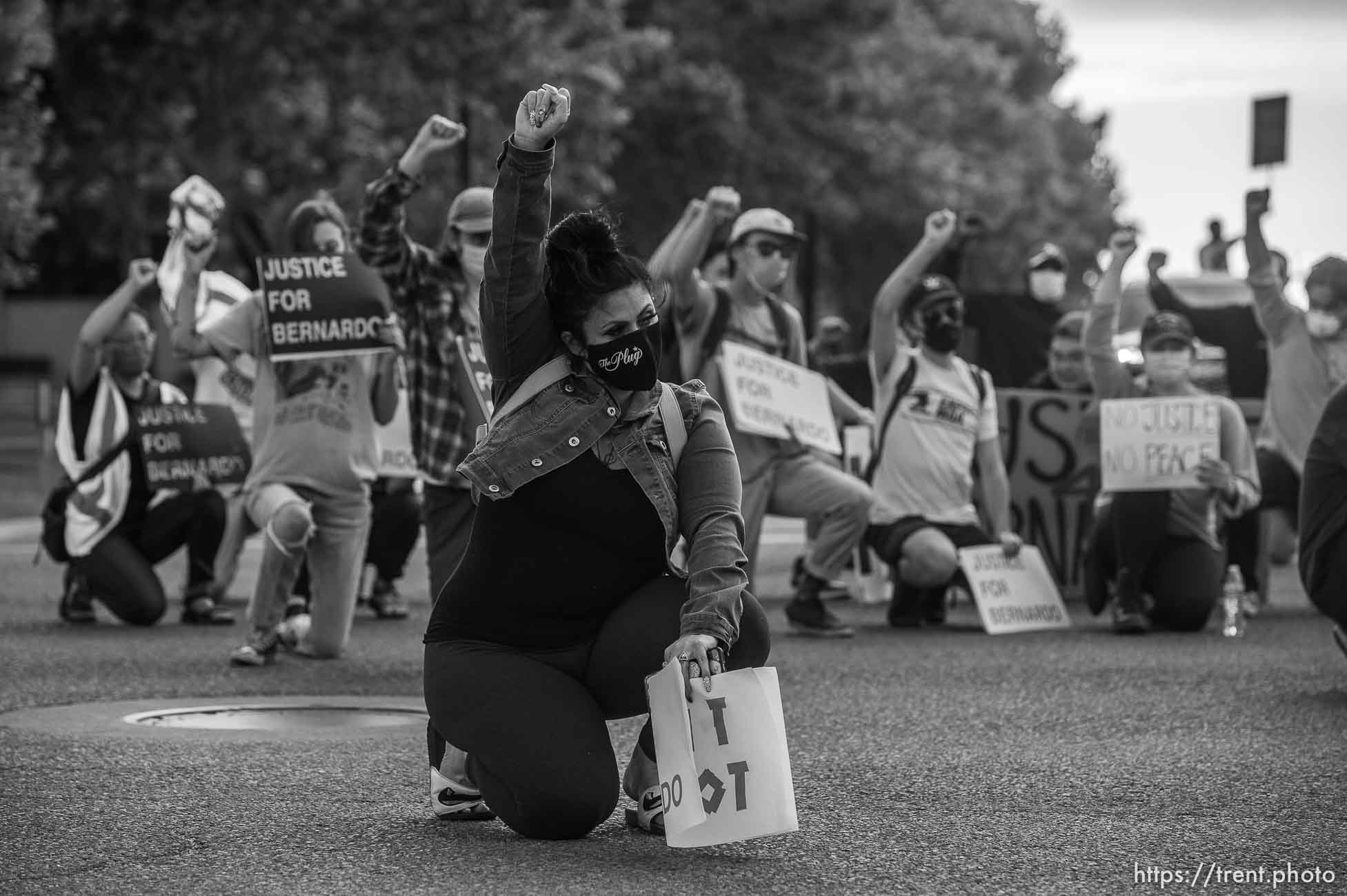 (Trent Nelson  |  The Salt Lake Tribune) Protest, justice for Bernardo Palacios-Carbajal, Salt Lake City, on Thursday, June 18, 2020.