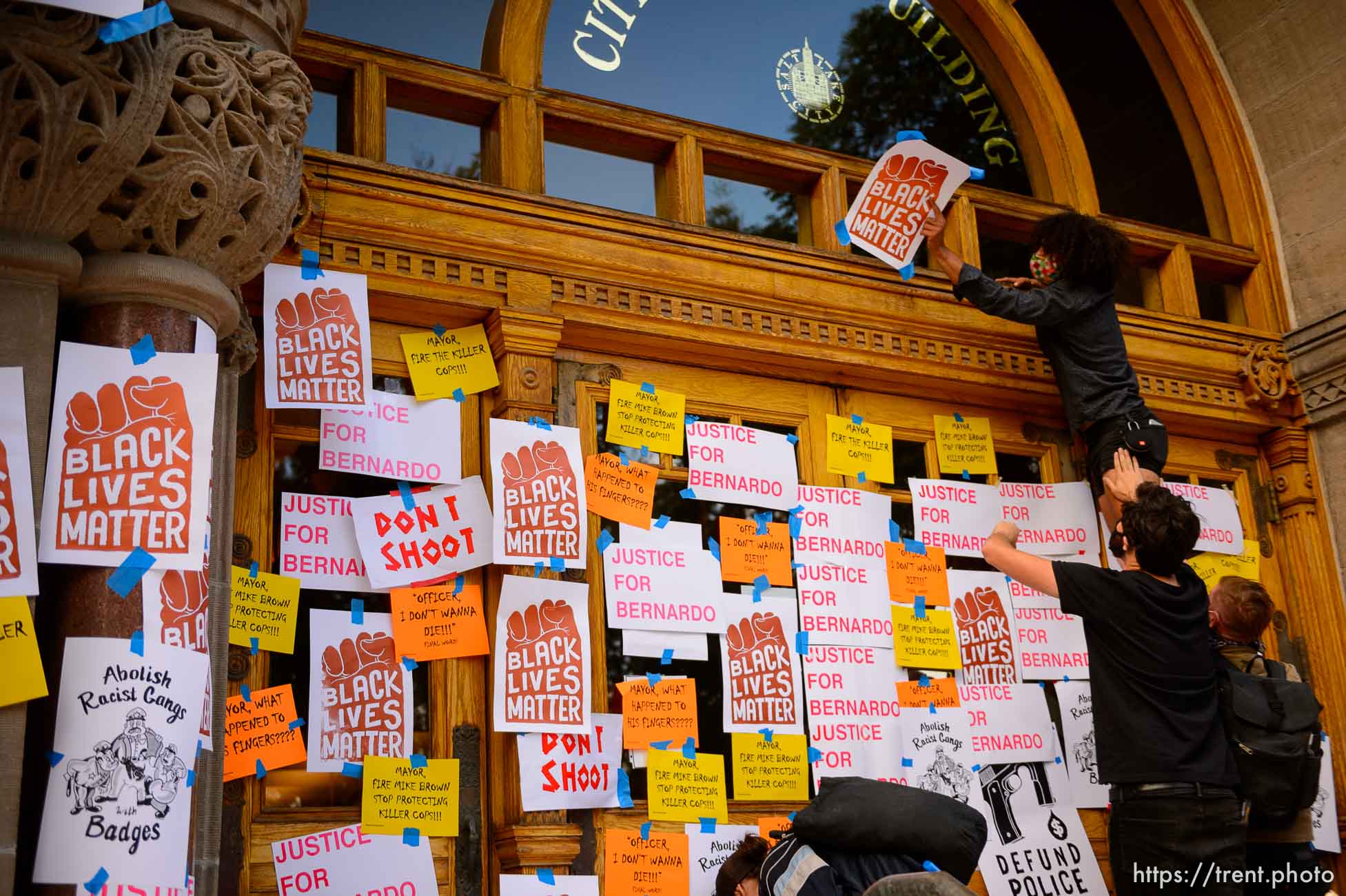 (Trent Nelson  |  The Salt Lake Tribune) Protest, justice for Bernardo Palacios-Carbajal, Salt Lake City, on Thursday, June 18, 2020.