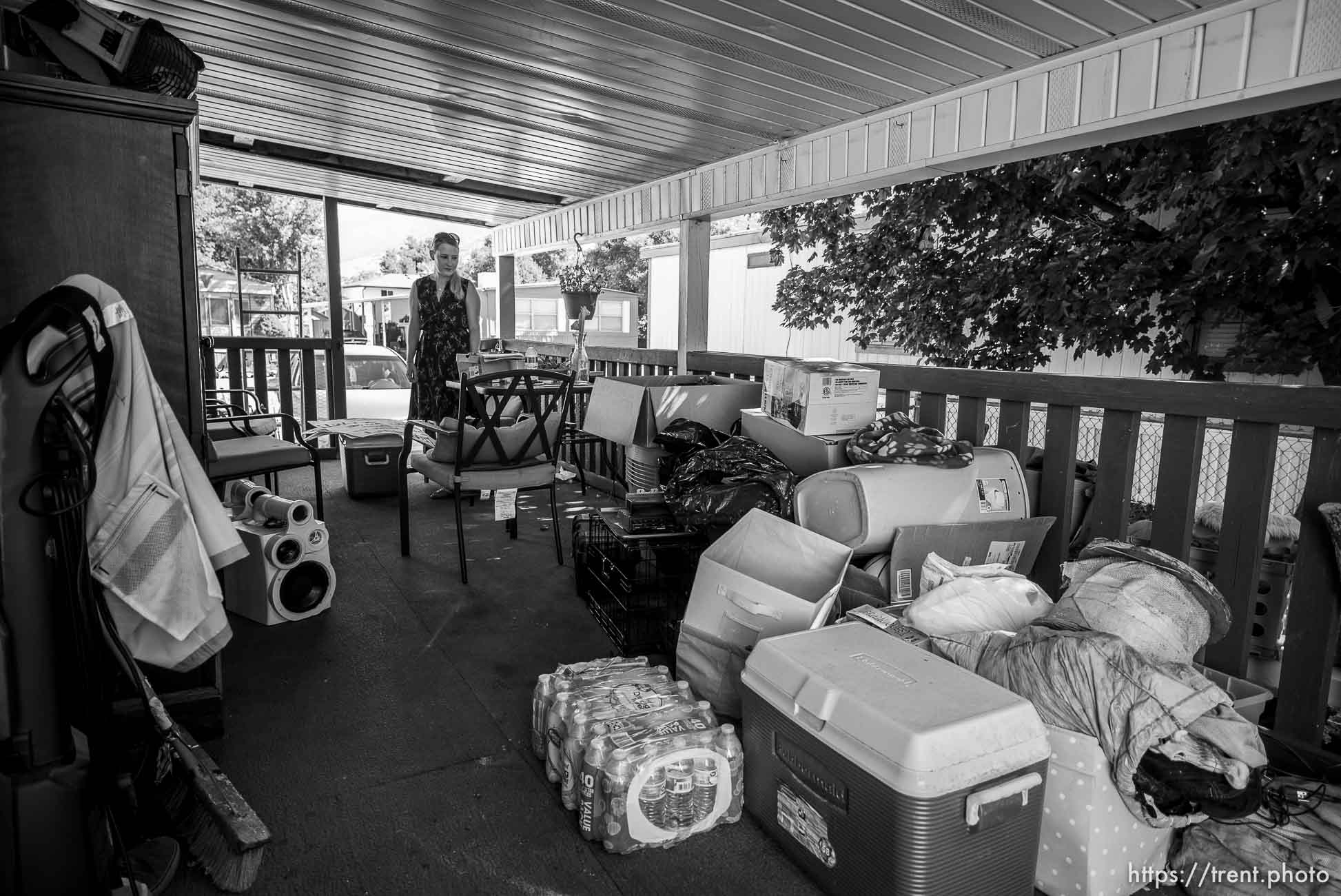 (Trent Nelson  |  The Salt Lake Tribune) Lindsay Duncan has been packing up the belongings of her home at Centerville Mobile Estates in Centerville on Monday, July 13, 2020. The residents of the community face eviction due to a possible sale of the property.