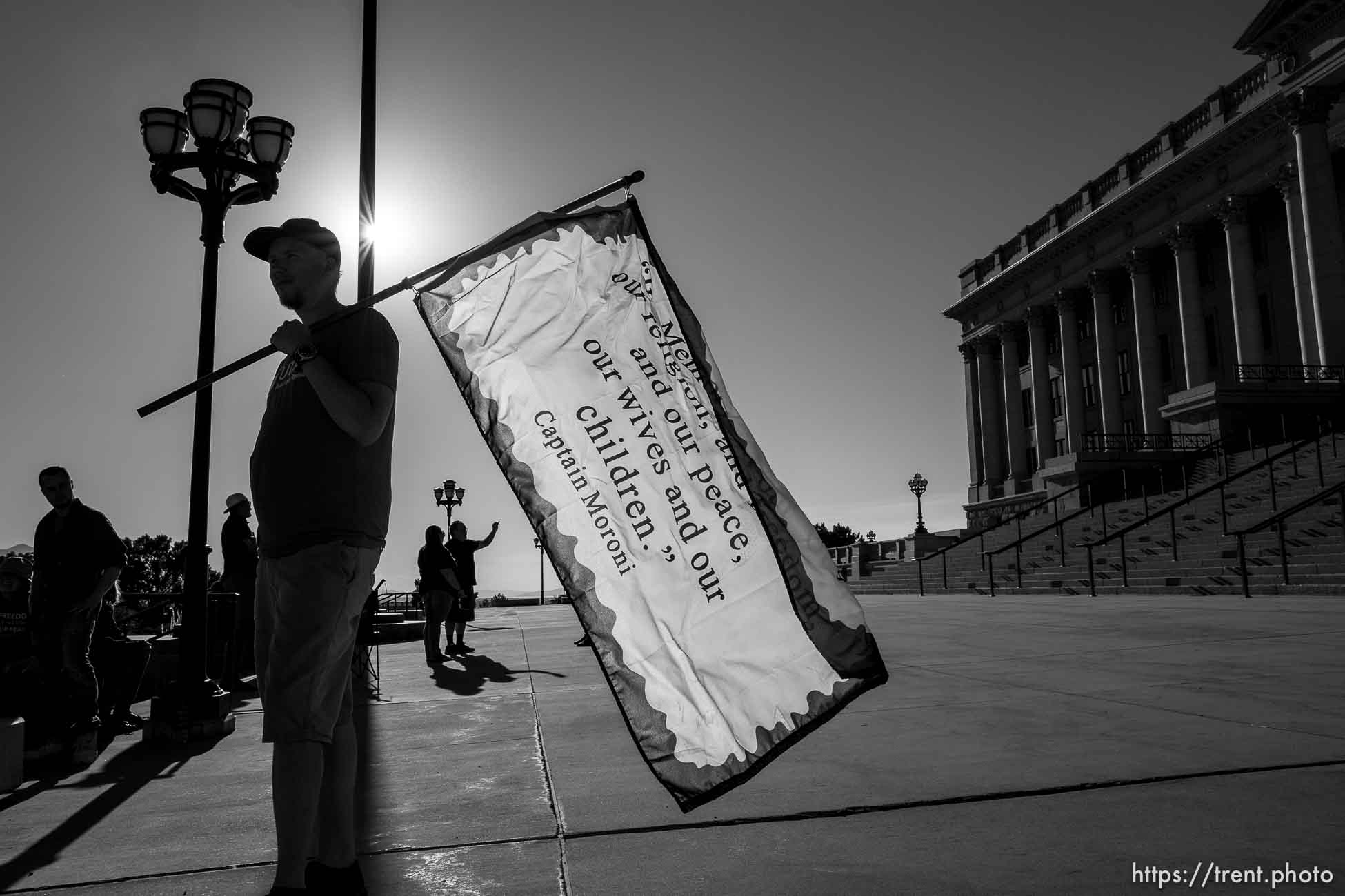 (Trent Nelson  |  The Salt Lake Tribune) A rally protesting government mask mandates at the State Capitol inSalt Lake City on Saturday, Sept. 5, 2020.