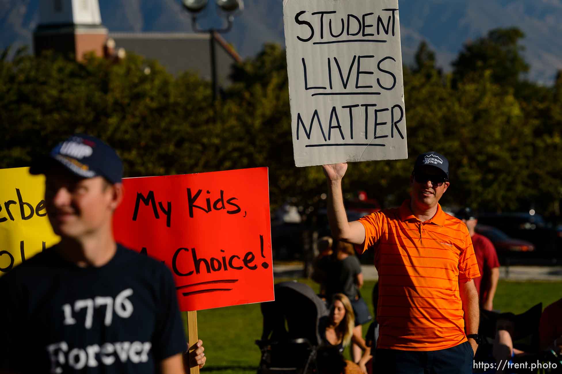 (Trent Nelson  |  The Salt Lake Tribune) A rally protesting government mask mandates at the State Capitol in Salt Lake City on Saturday, Sept. 5, 2020.