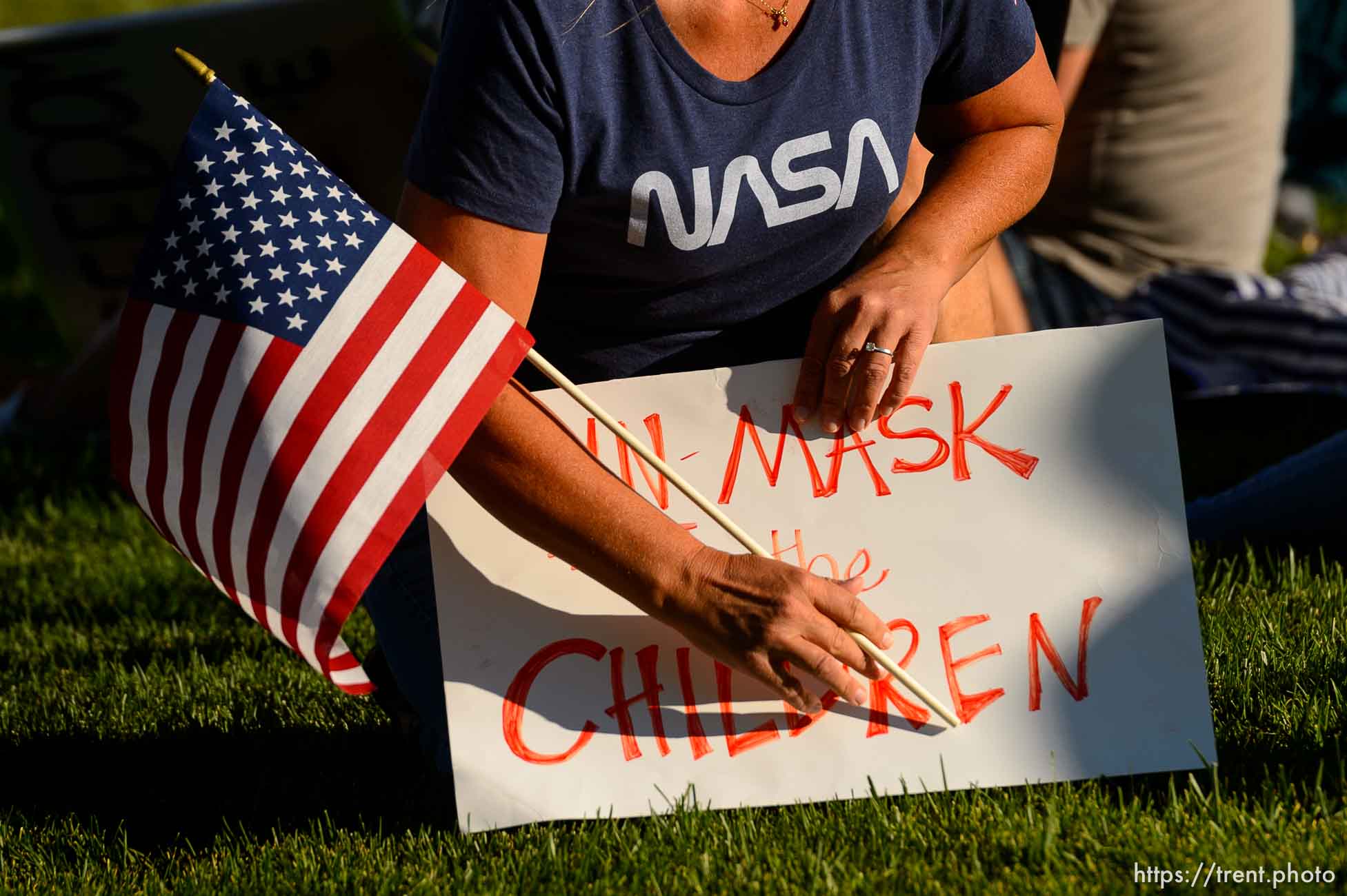 (Trent Nelson  |  The Salt Lake Tribune) A rally protesting government mask mandates at the State Capitol inSalt Lake City on Saturday, Sept. 5, 2020.