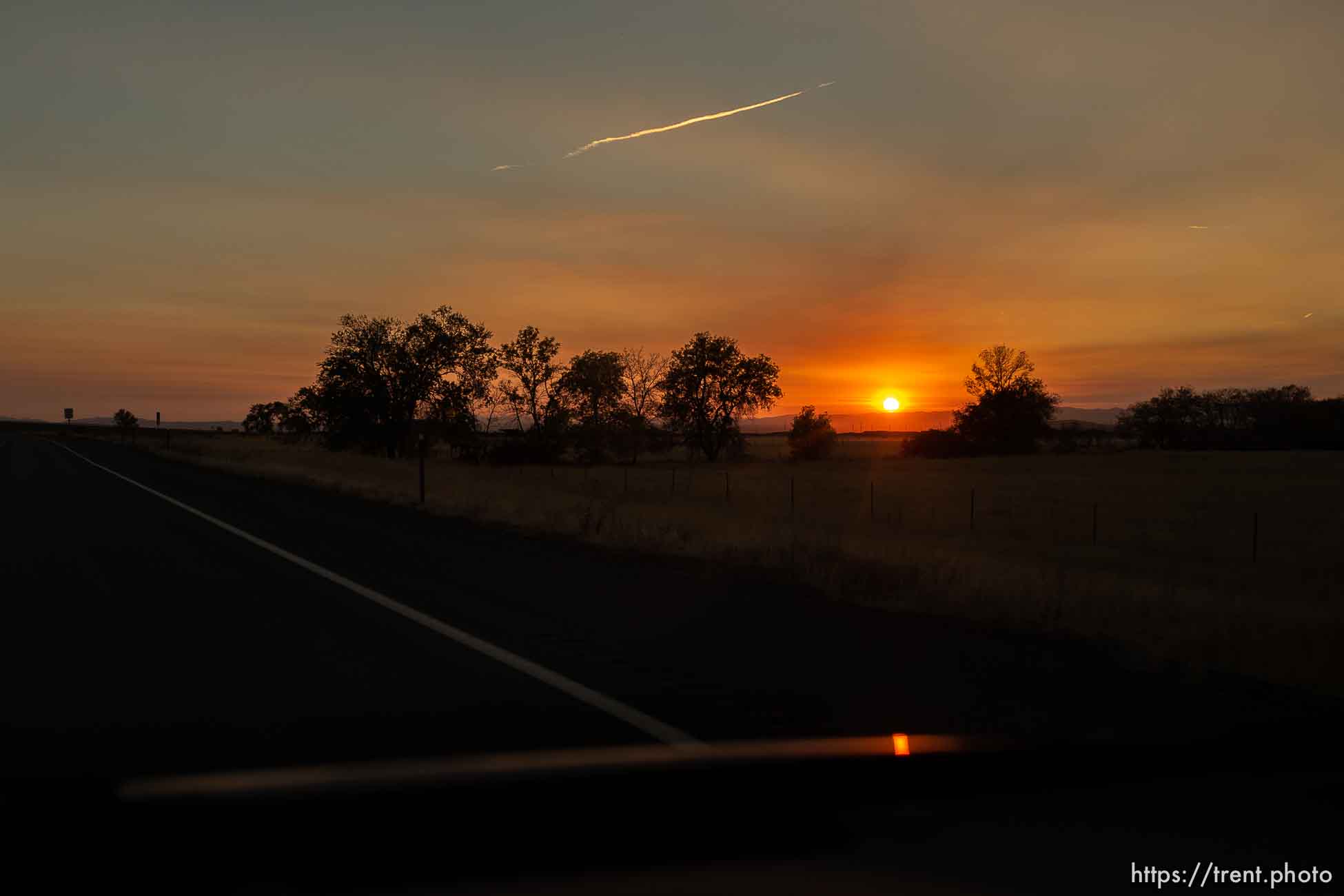 Sunset driving South