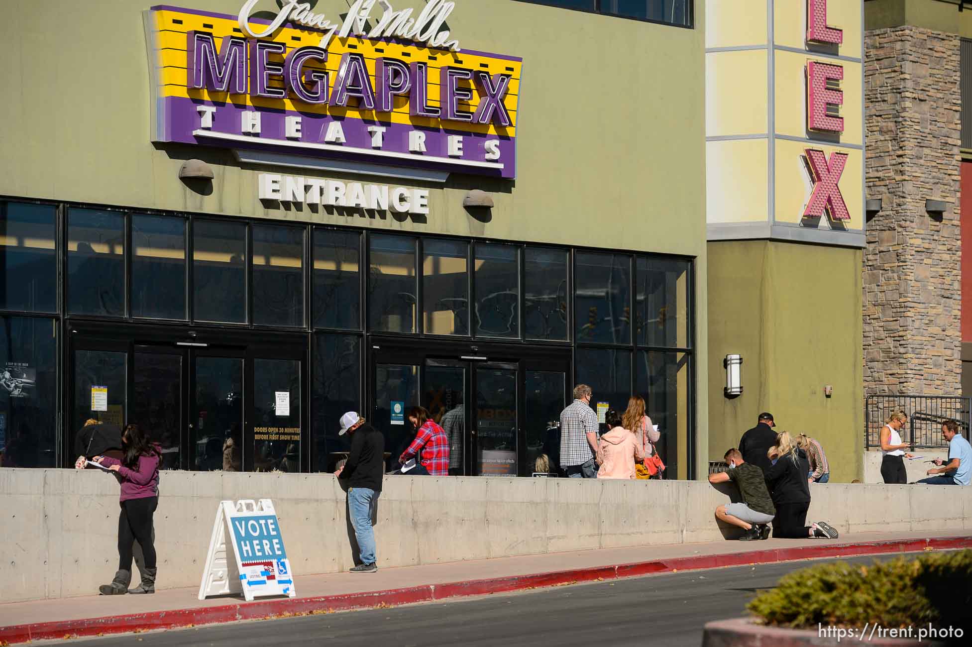 (Trent Nelson  |  The Salt Lake Tribune) Citizens voting at the Megaplex Theatre in Lehi on Monday, Nov. 2, 2020.