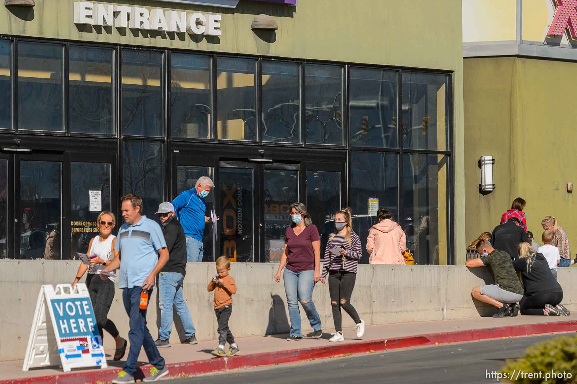 (Trent Nelson  |  The Salt Lake Tribune) Citizens voting at the Megaplex Theatre in Lehi on Monday, Nov. 2, 2020.